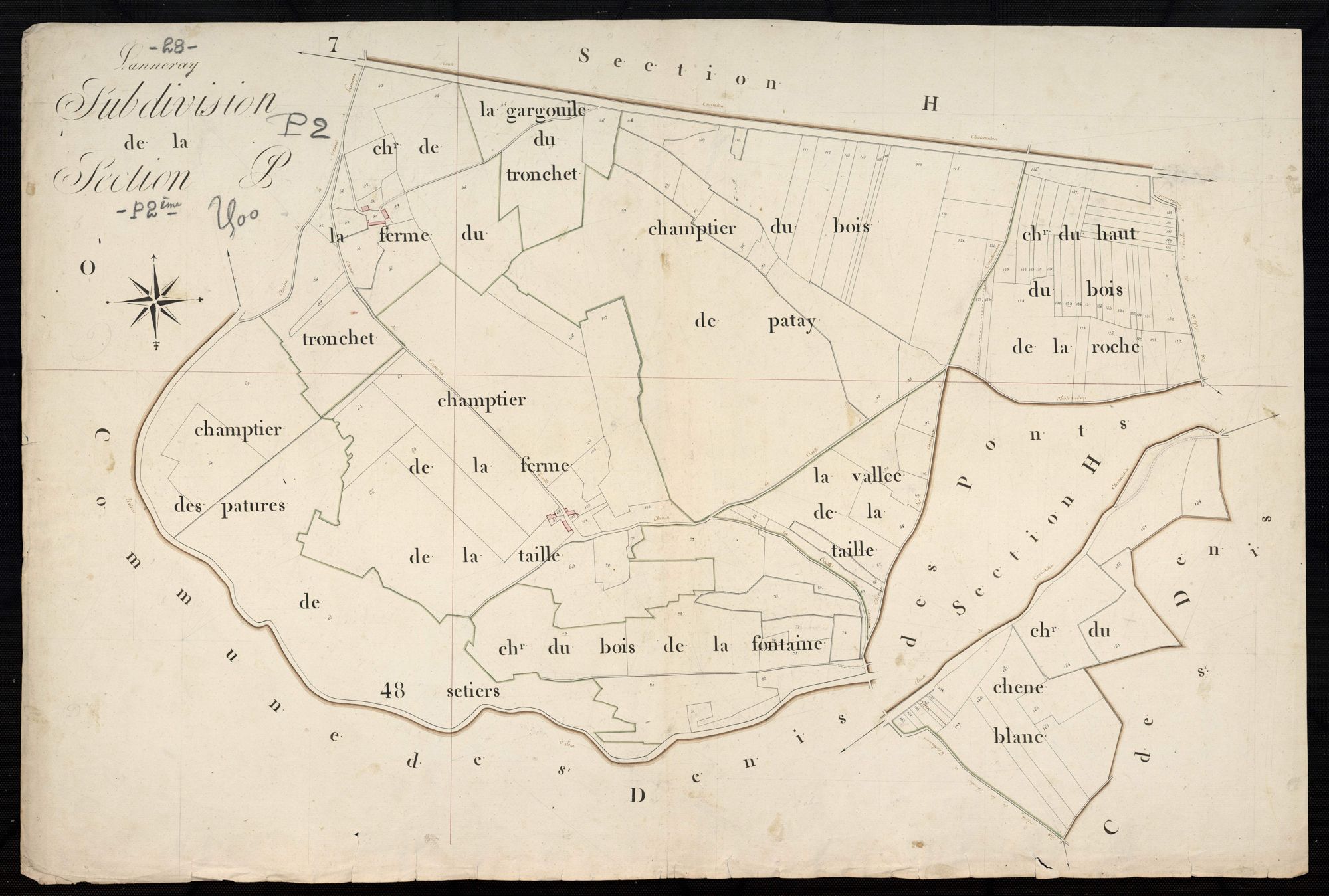 Subdivision de la section P.