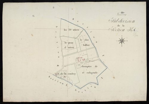 Subdivision de la section K.