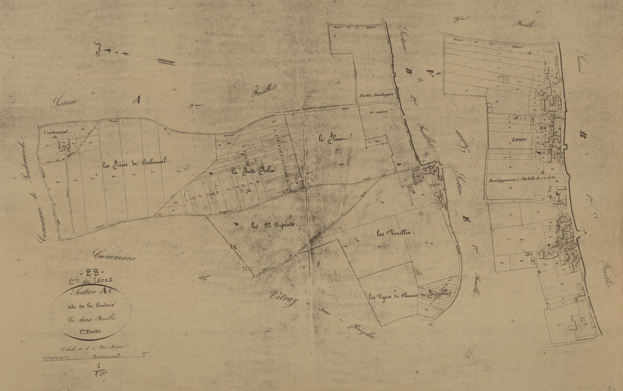 Section A, la Couture, feuille 1.