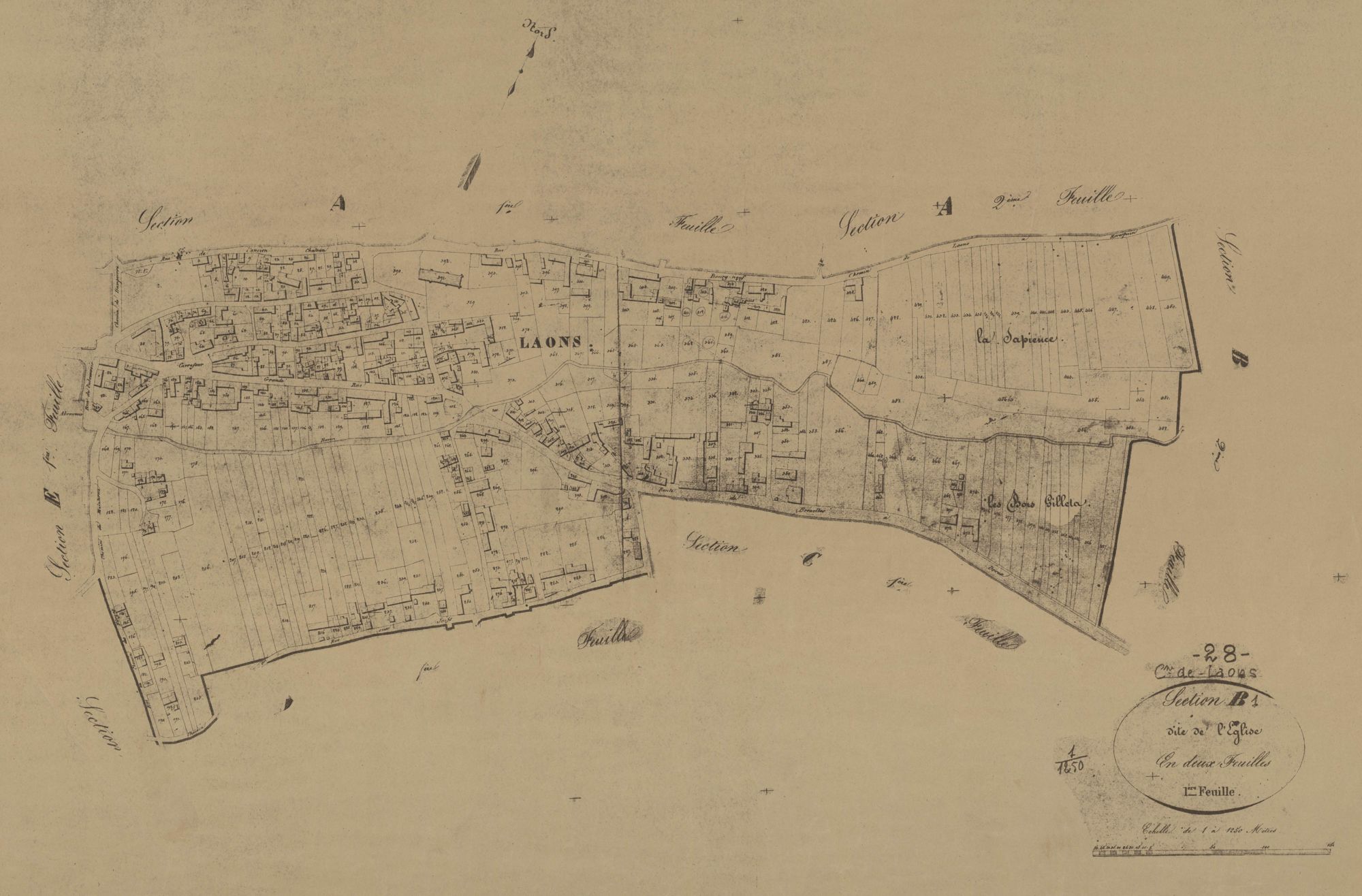 Section B, l'Eglise, feuille 1.