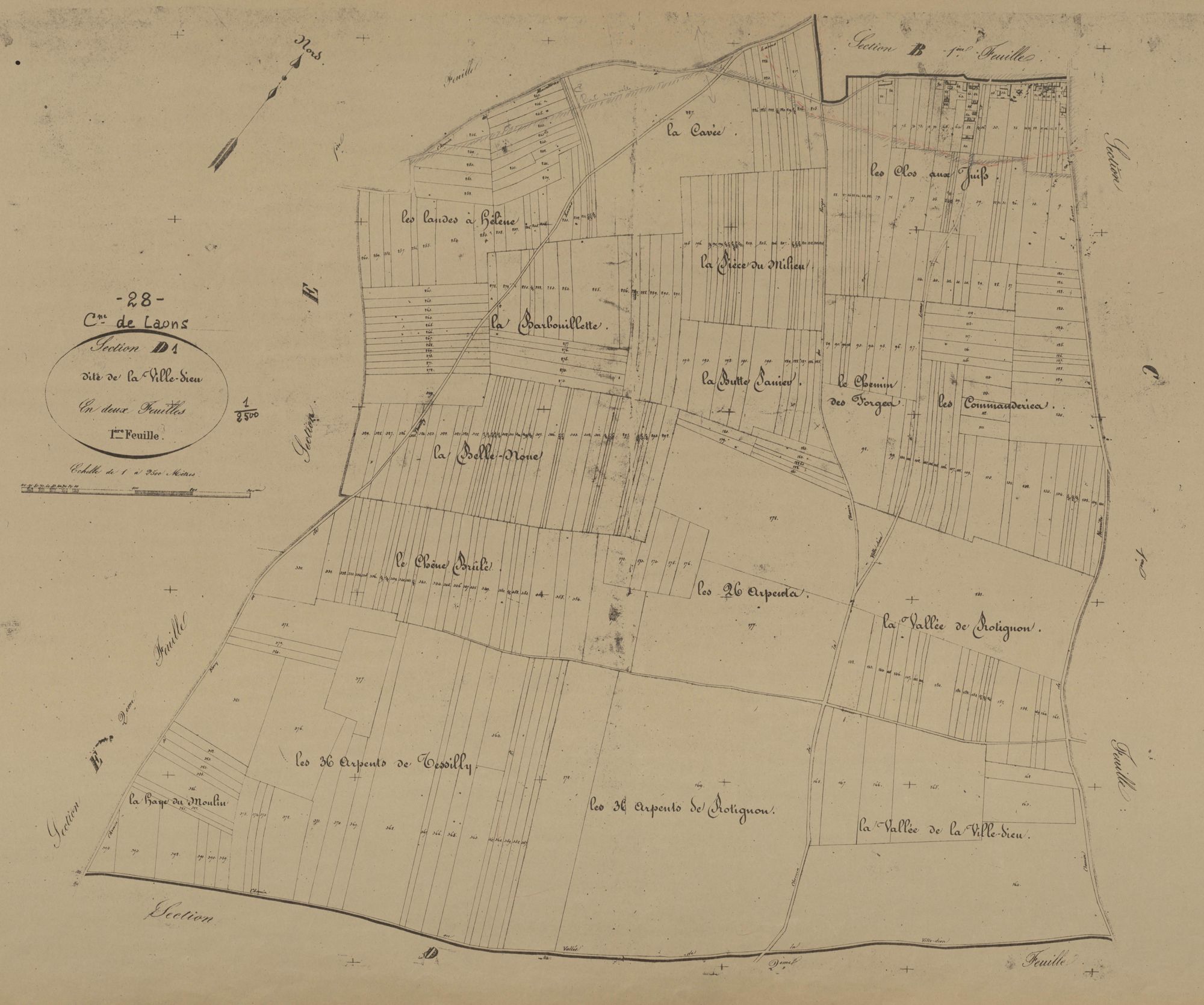 Section D, la Ville-Dieu, feuille 1.