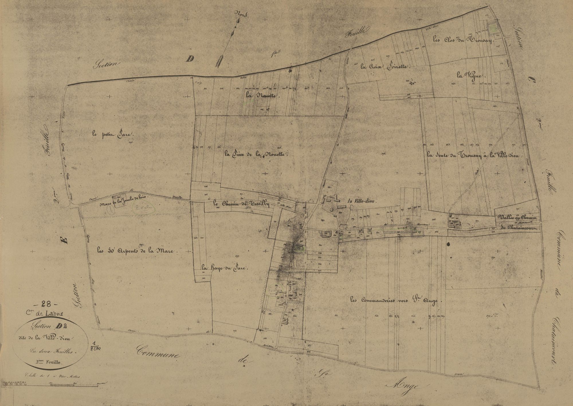 Section D, la Ville-Dieu, feuille 2.