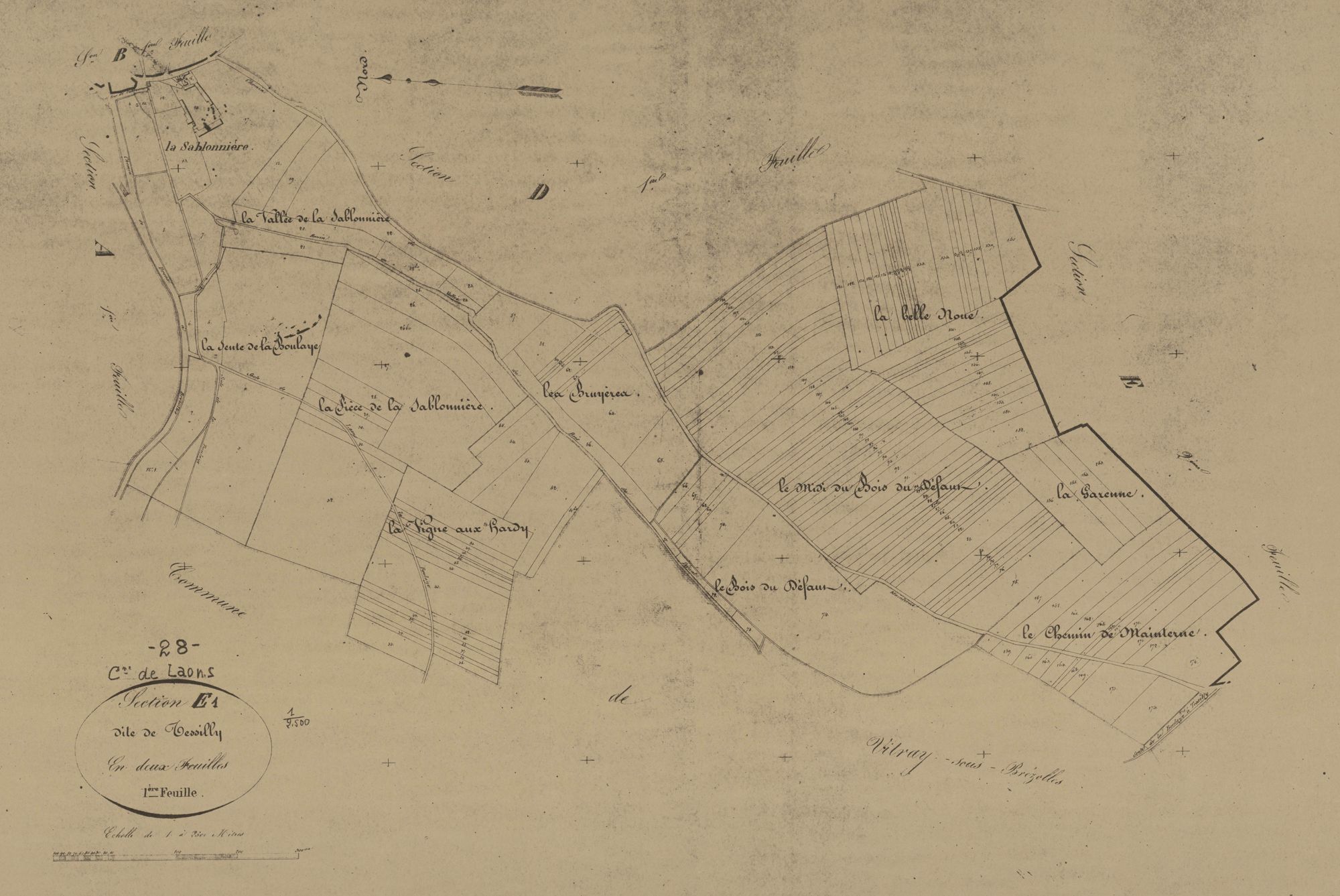 Section E, Tessilly, feuille 1.