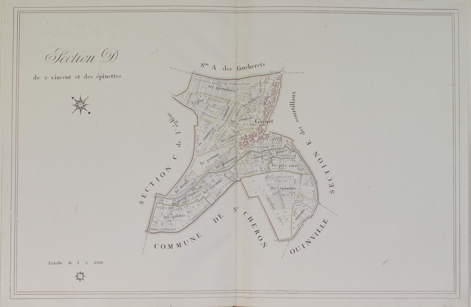 Section D, Saint-Vincent et les Epinettes, en une feuille.