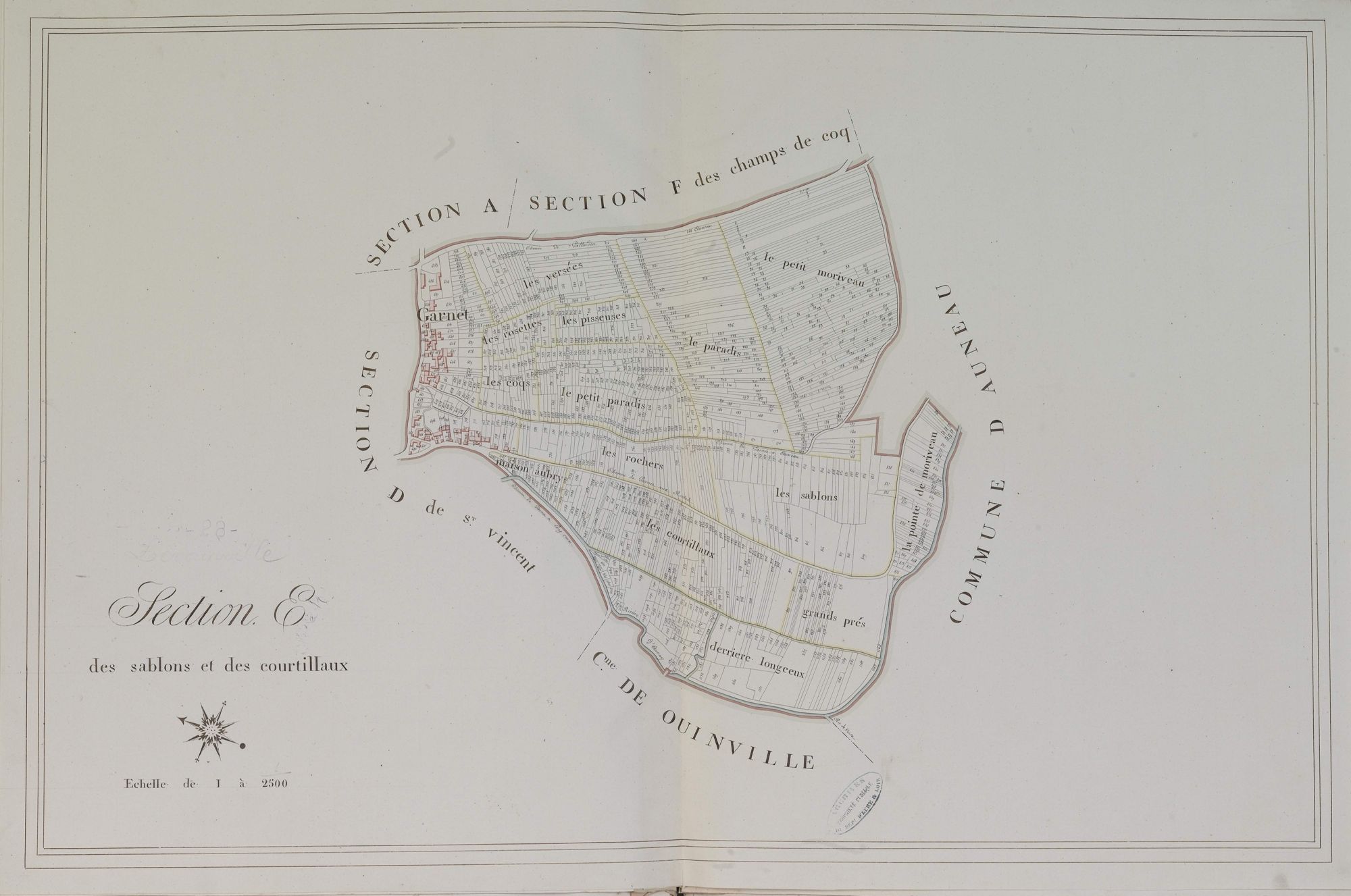 Section E, les Sablons et les Courtillaux, en une feuille.