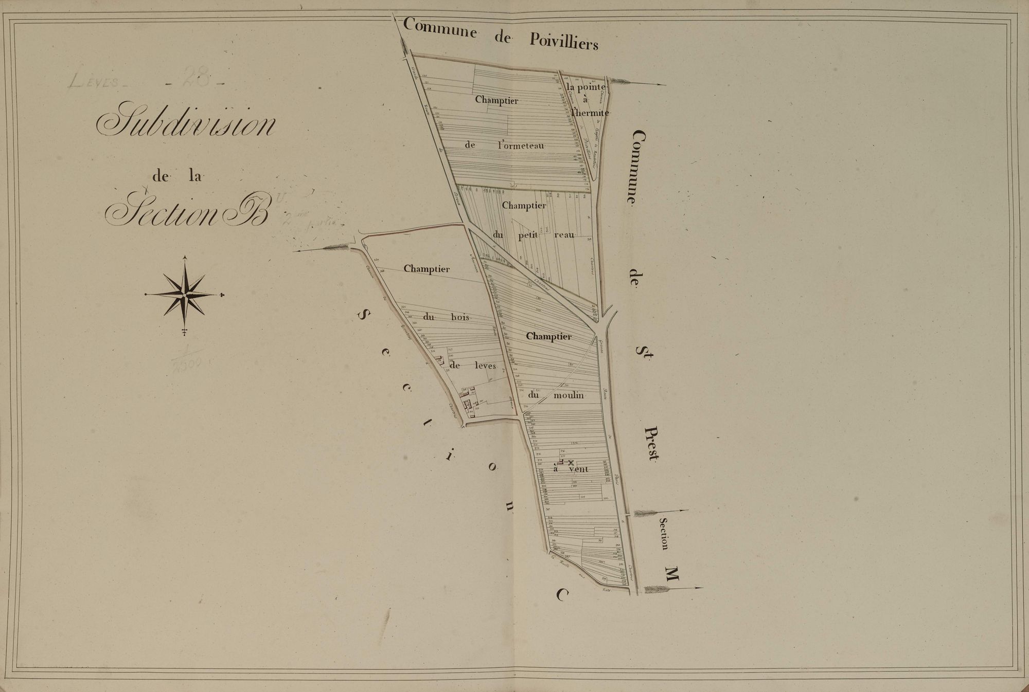Subdivision de la section B, feuille 2.