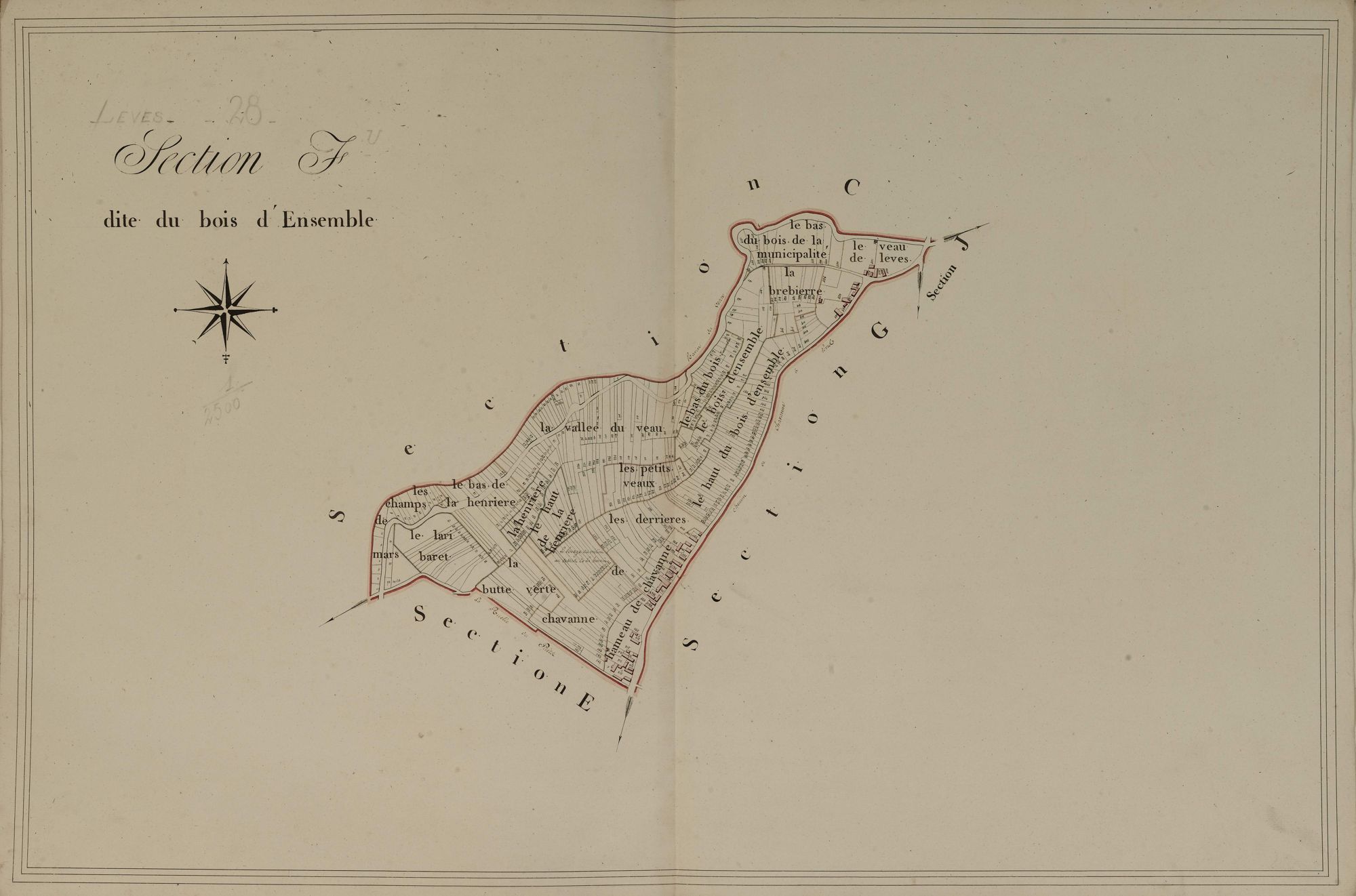 Section F, le Bois d'Ensemble, en une feuille.