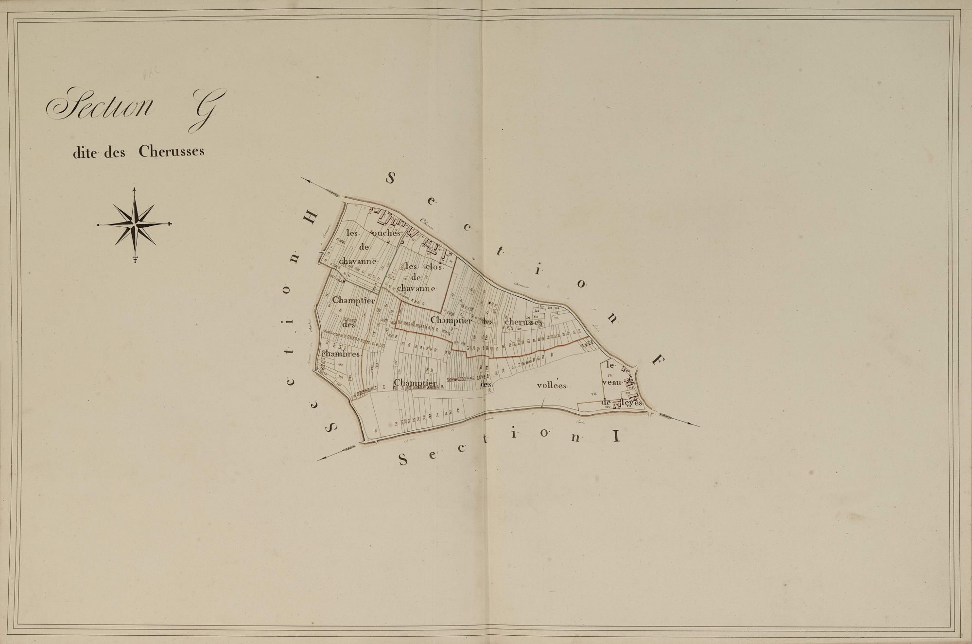 Section G, les Chérusses, en une feuille.