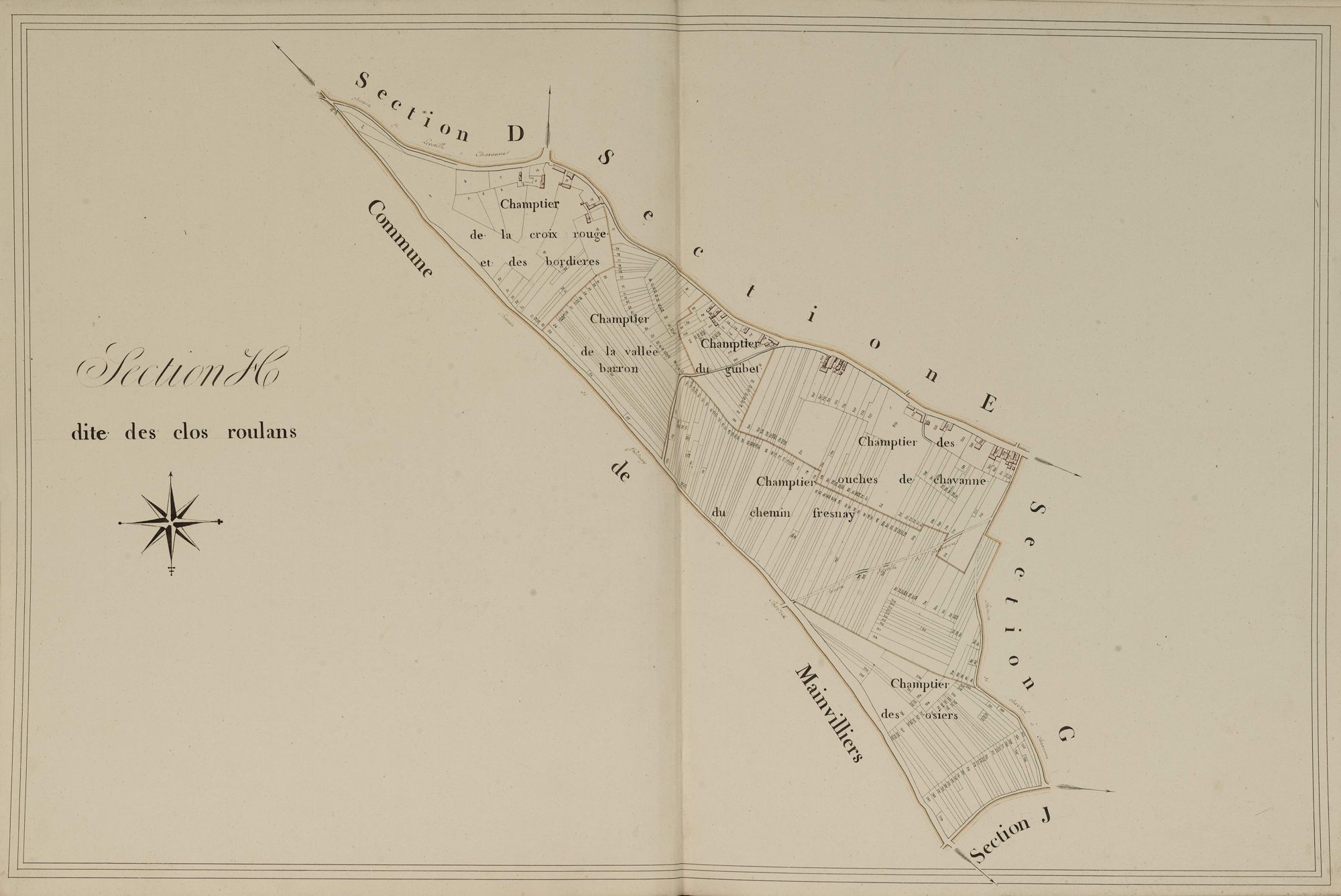 Section H, les Clos Roulans, en une feuille.