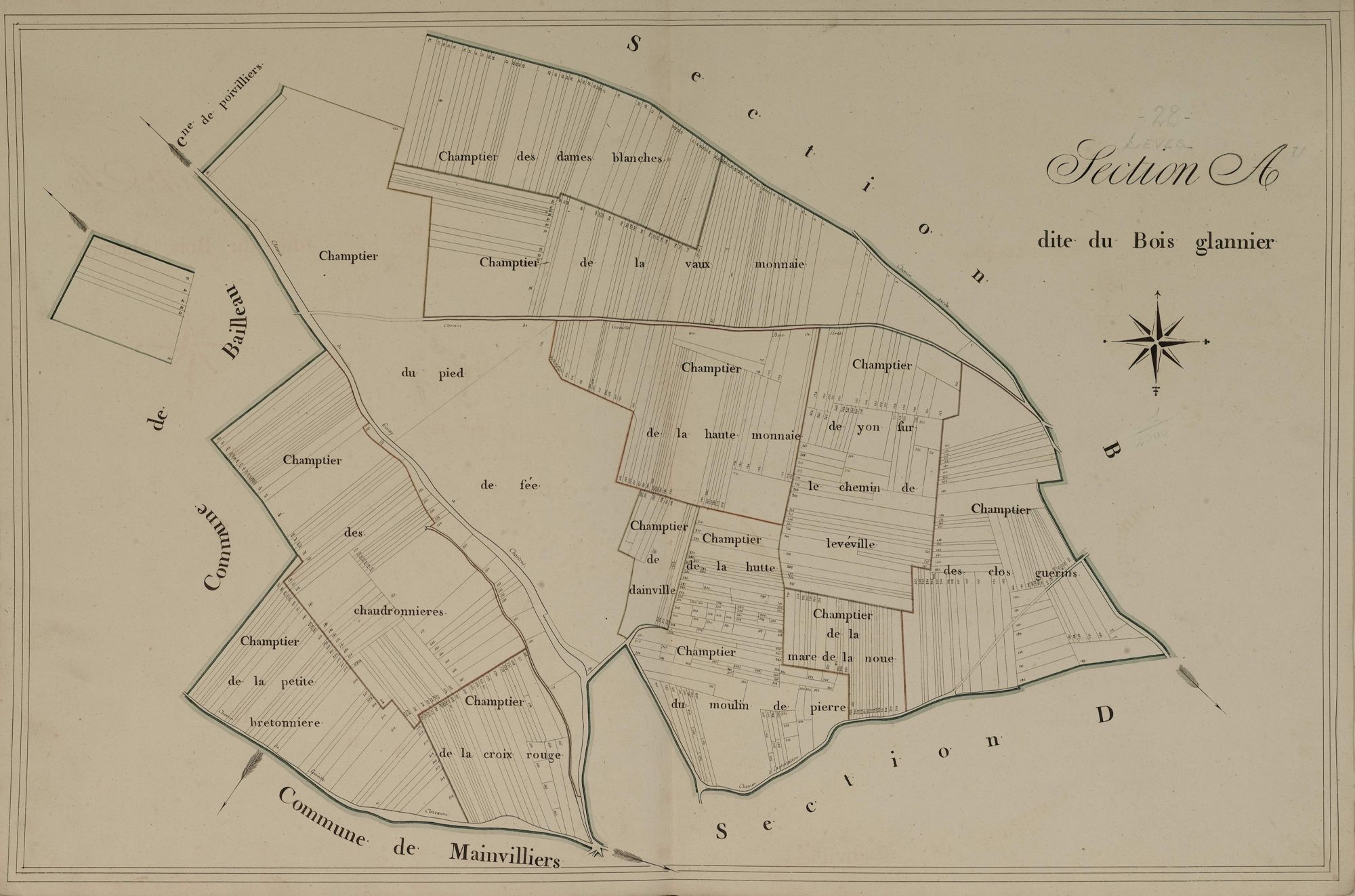 Section A, le Bois Glanier, en une feuille.