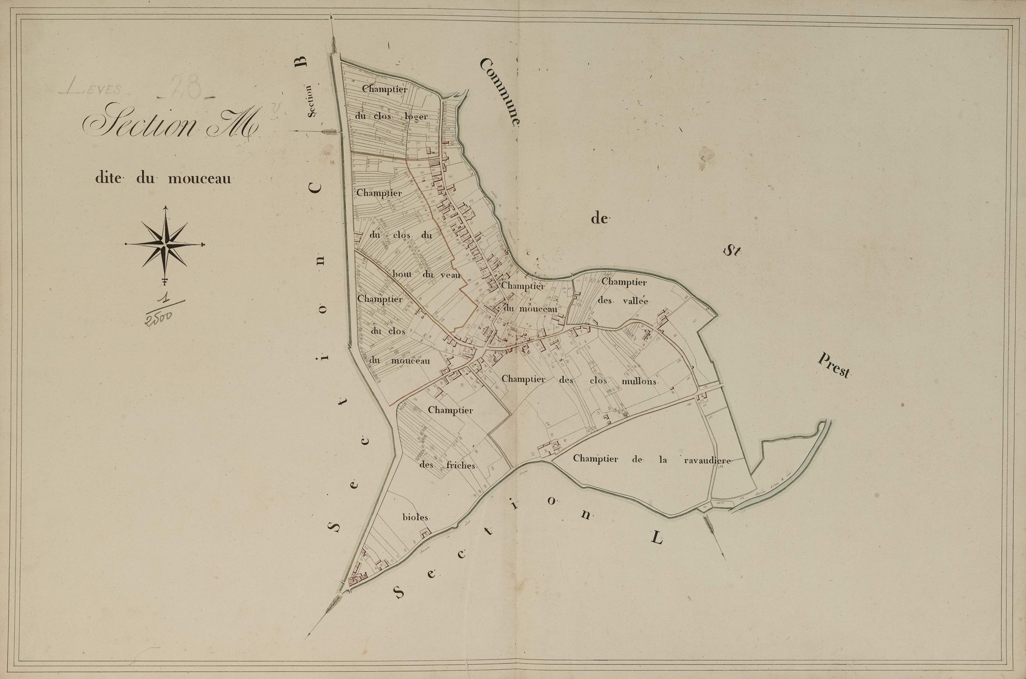 Section M, le Mouceau, en une feuille.