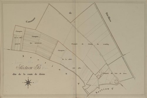 Section B, la Route de Dreux, feuille 1.