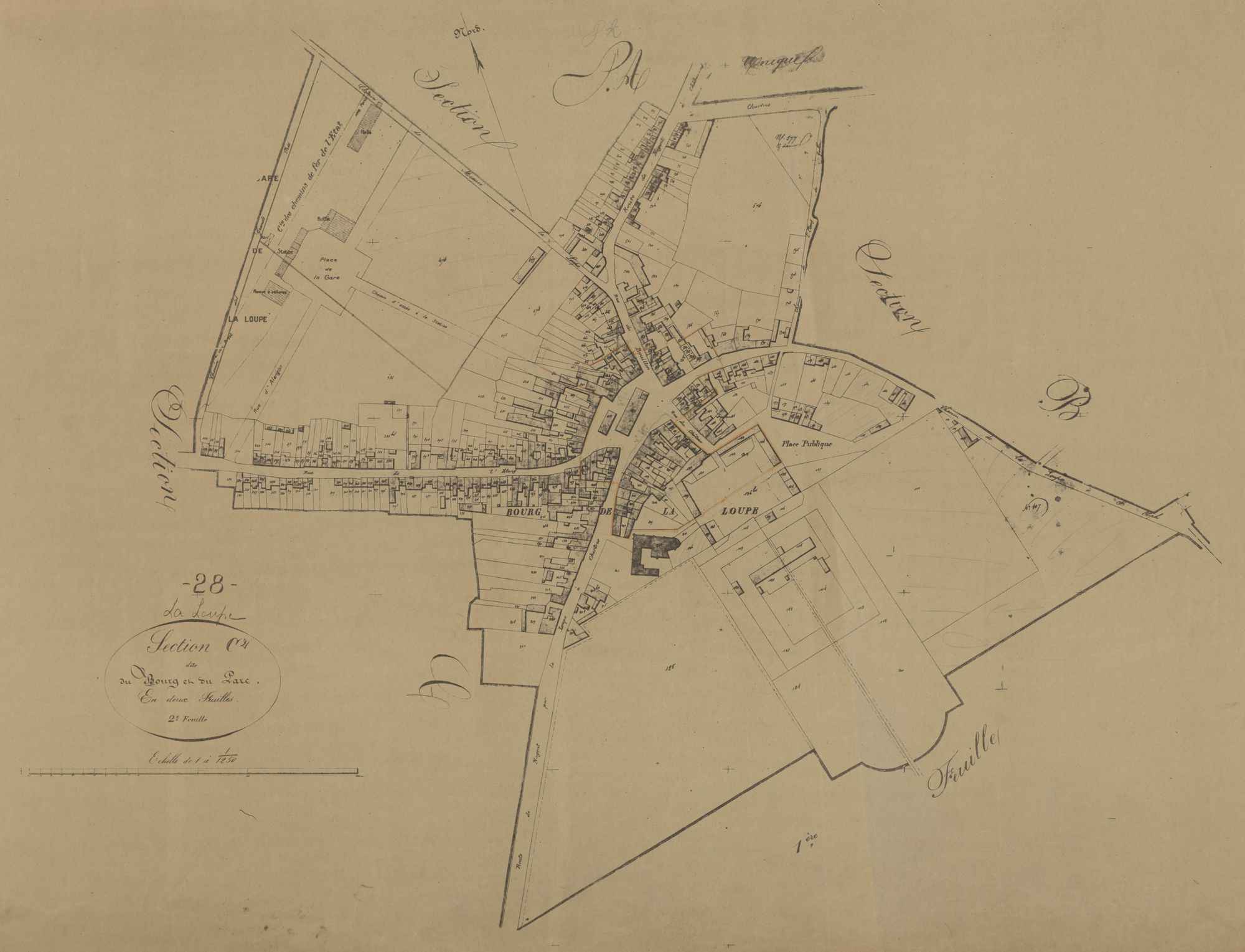 Section C, le Bourg et le Parc, feuille 2.