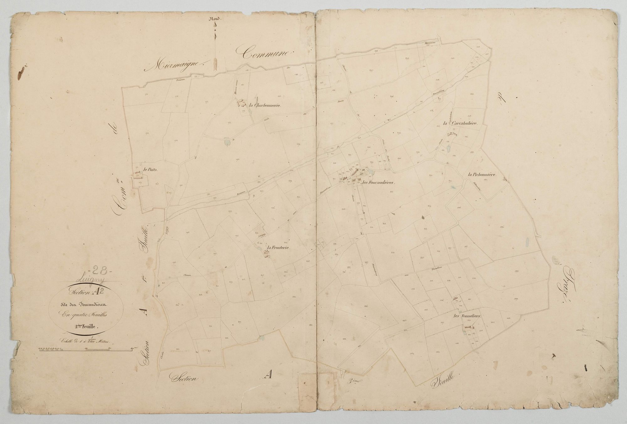 Section A, les Foucaudières, feuille 2.