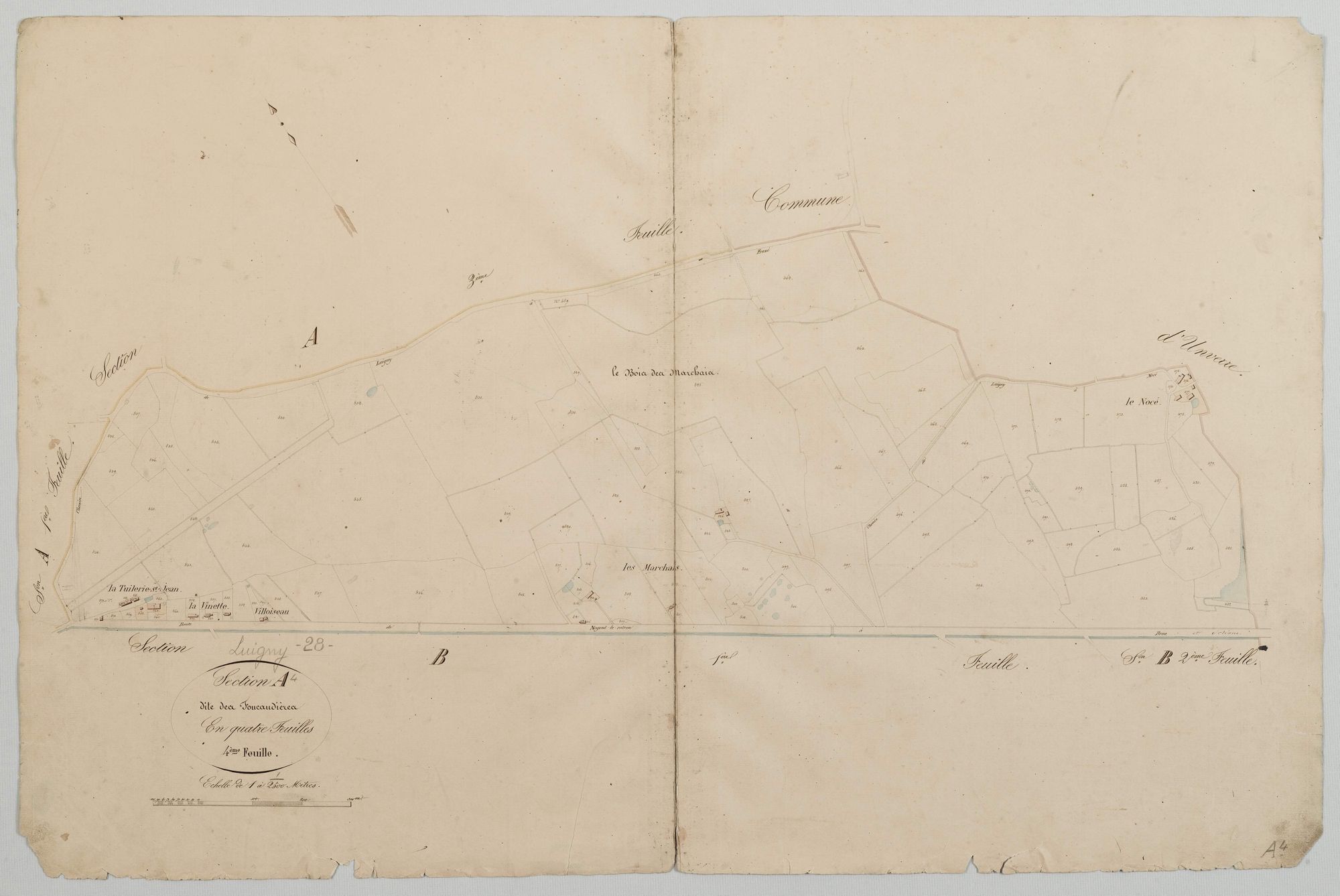 Section A, les Foucaudières, feuille 4.