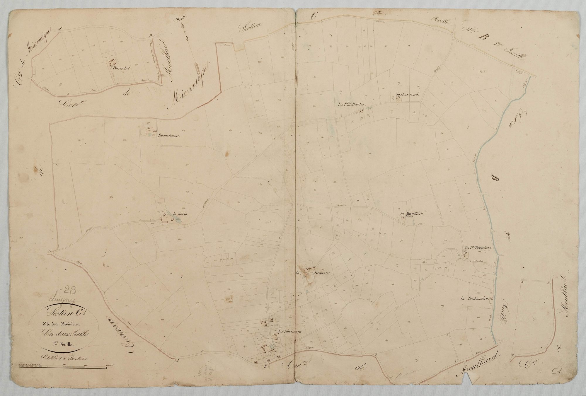 Section C, les Bévinières, feuille 1.