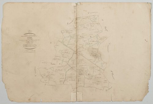 Tableau d'assemblage du plan cadastral parcellaire de la commune de Luigny, Canton d'Authon, Arrondissement de Nogent-le-Rotrou / Terminé sur le terrain en 1837 (...) par Monsieur Chauveau, Géomètre de 1ère classe.