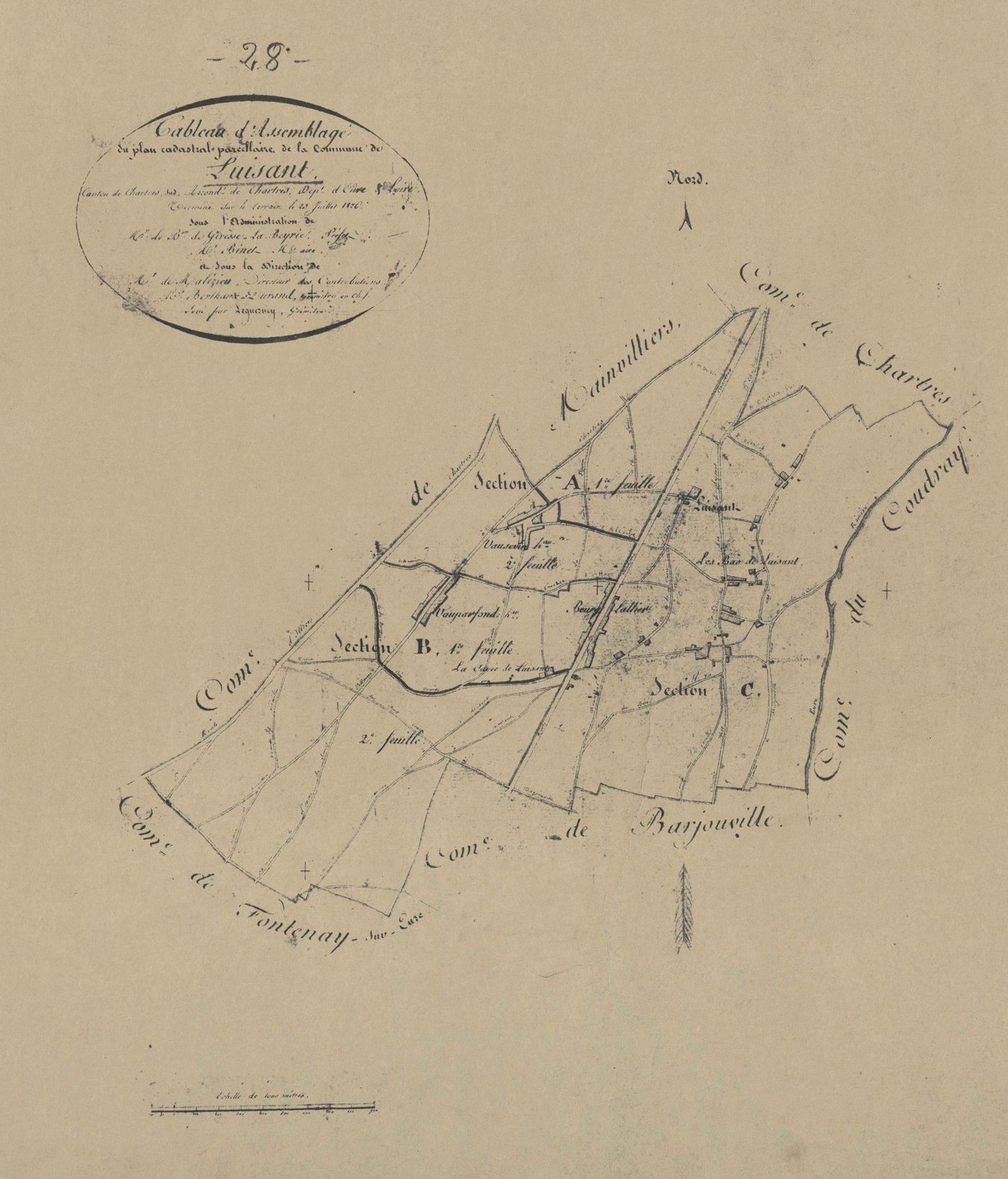 Tableau d'assemblage du plan parcellaire.
