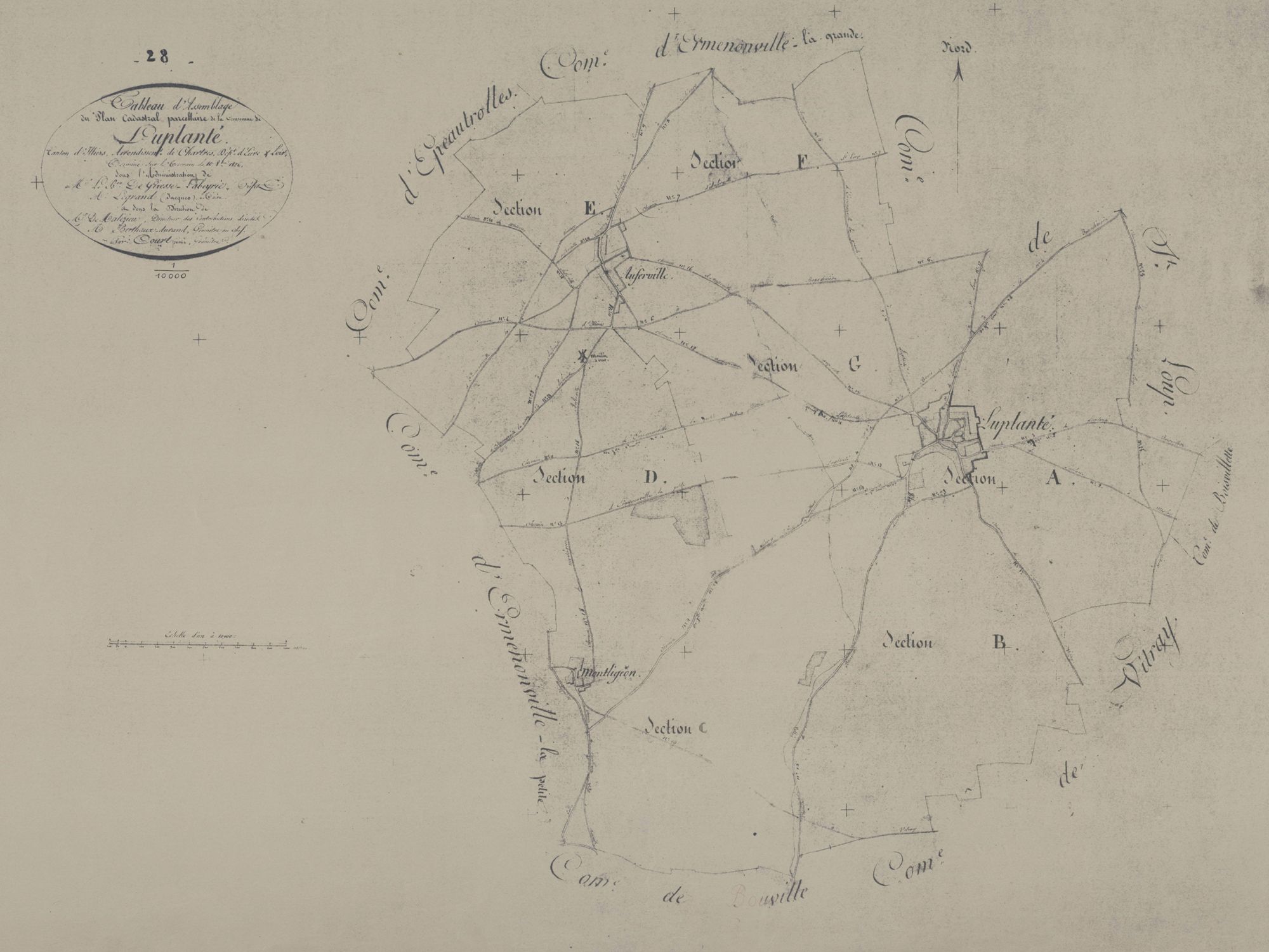 Tableau d'assemblage du plan parcellaire.