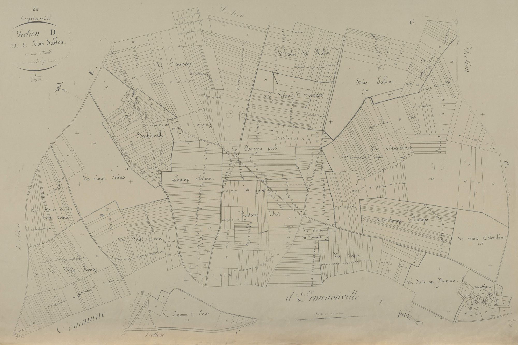 Section D, le Bois Sablon, en une feuille.