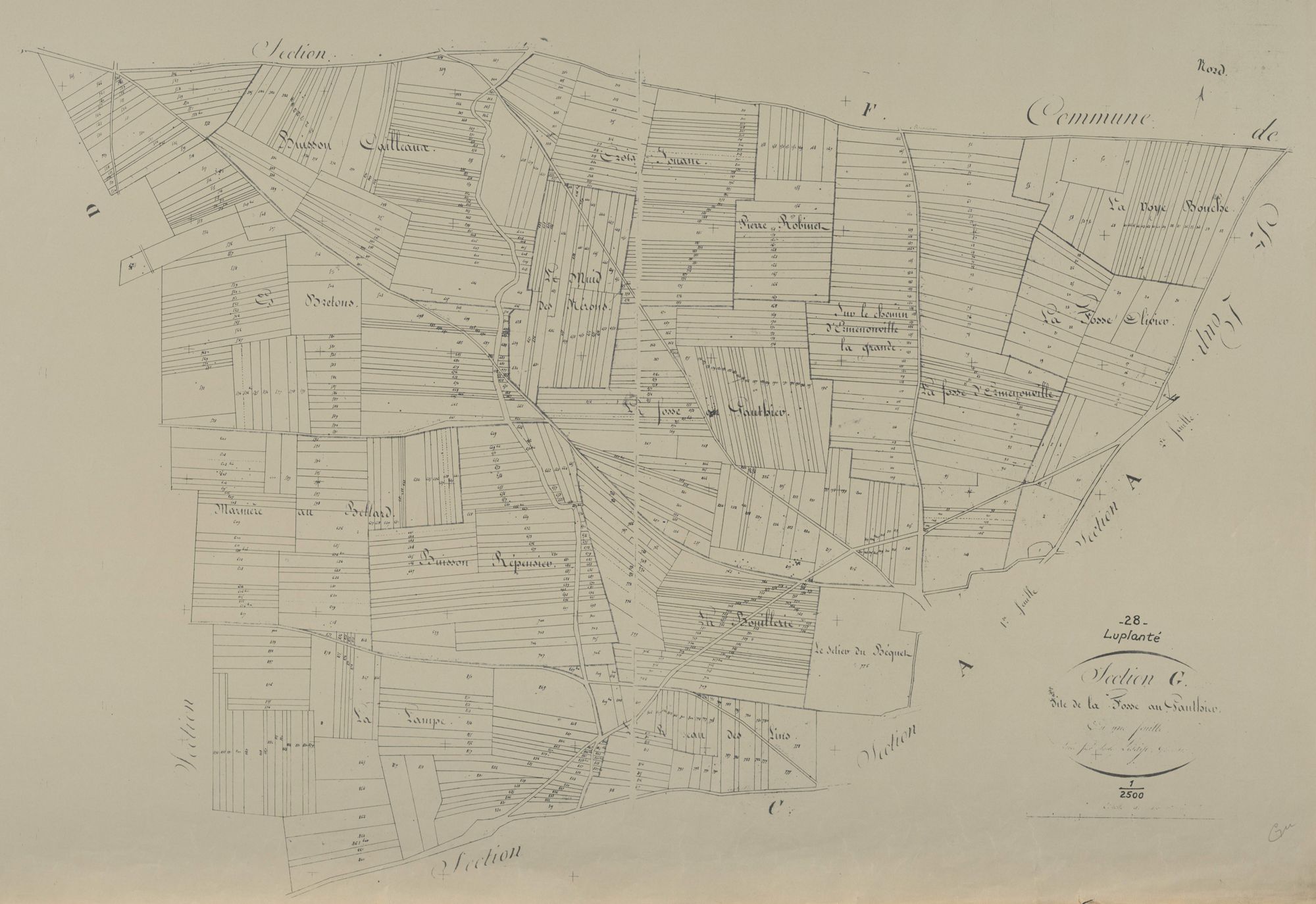 Section G, la Fosse au Pauthier, en une feuille.