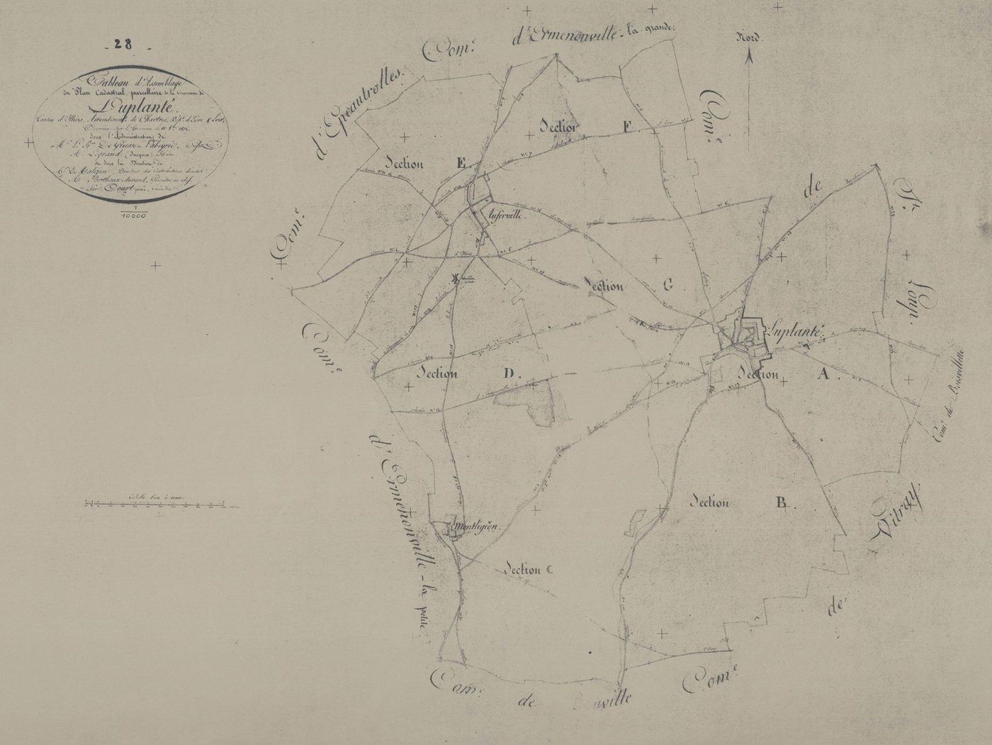 Tableau d'assemblage du plan parcellaire.