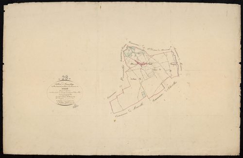 Tableau d'assemblage du plan cadastral parcellaire de la commune de Luray, Canton de Dreux, Arrondissement de Dreux / Terminé sur le terrain le 20 décembre 1829 (...) par Monsieur Démoulin, Géomètre de 1ère classe.
