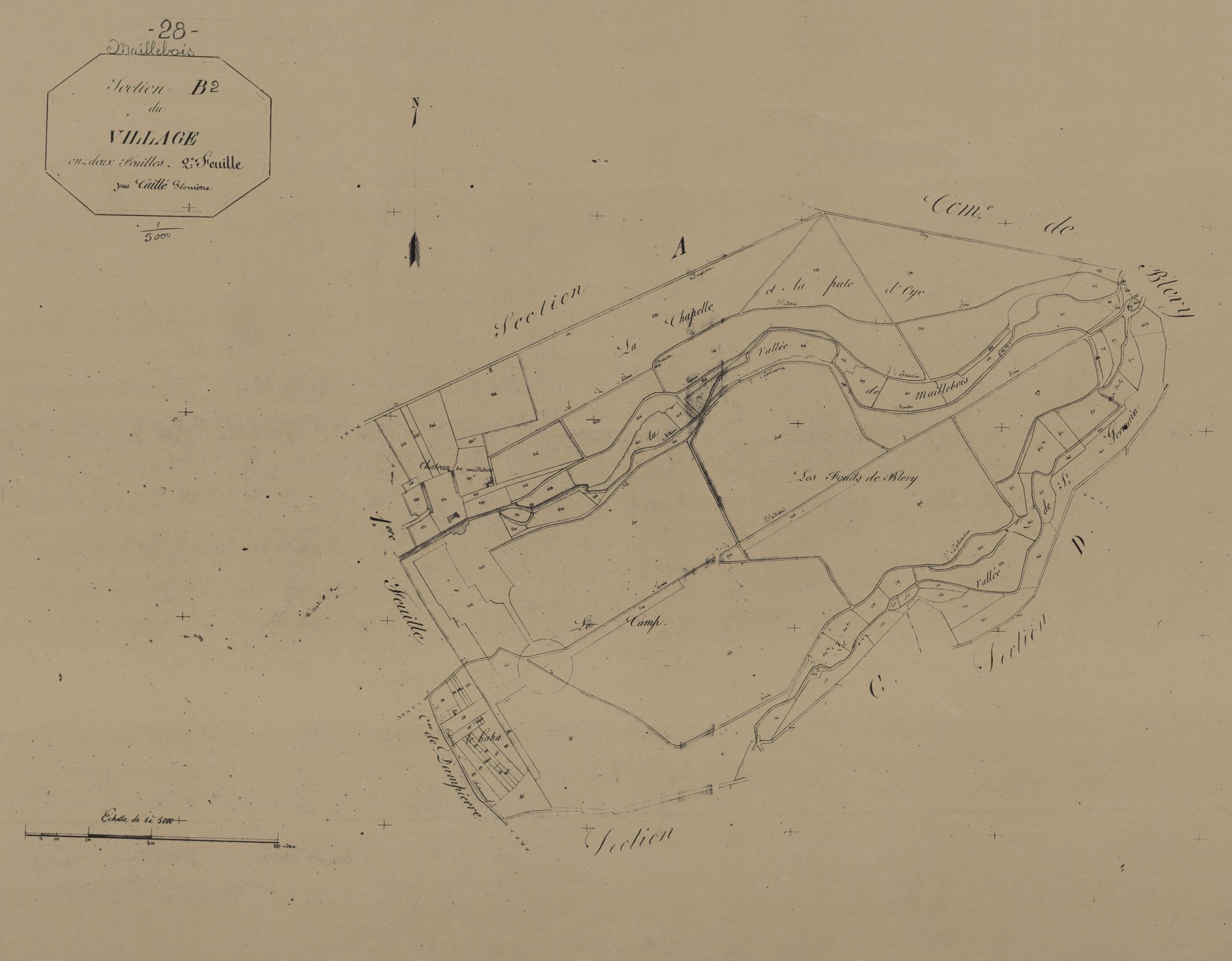 Section B, le Village, feuille 2.