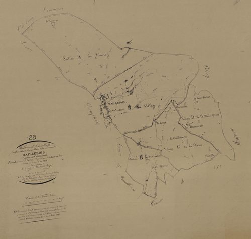 Tableau d'assemblage du plan parcellaire.
