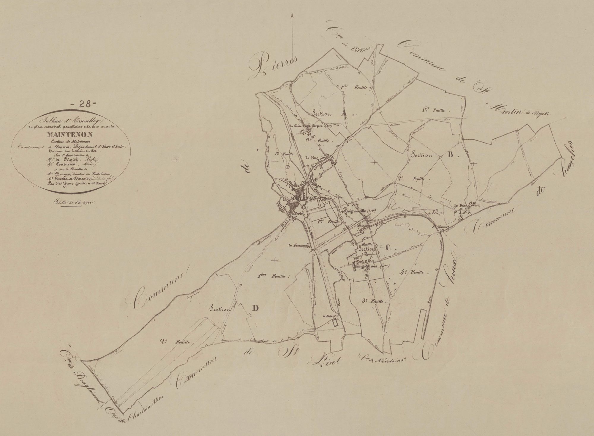 Tableau d'assemblage du plan parcellaire.