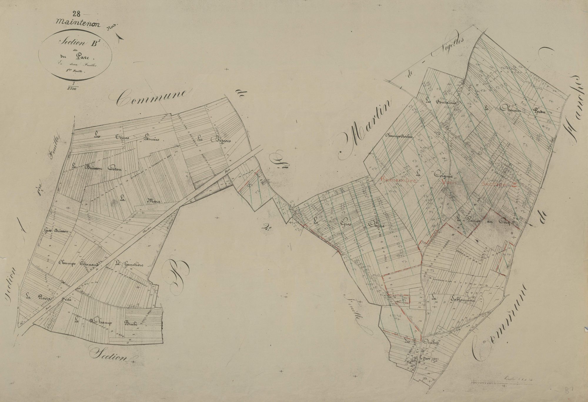 Section B, le Parc, feuille 1.