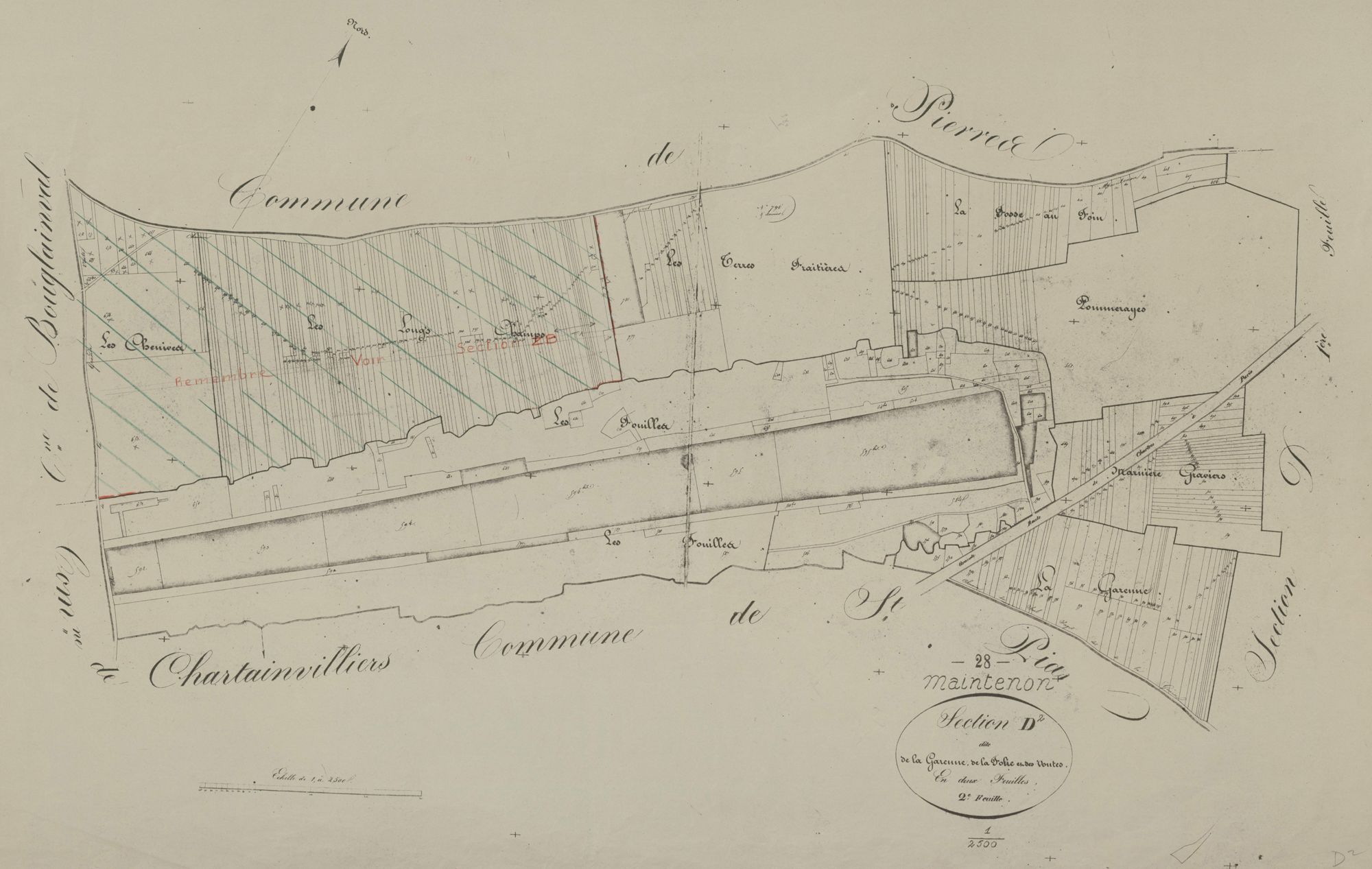 Section D, la Garenne, la Folie et les Voûtes, feuille 2.