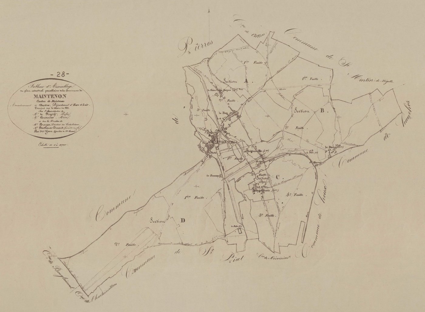 Tableau d'assemblage du plan parcellaire.