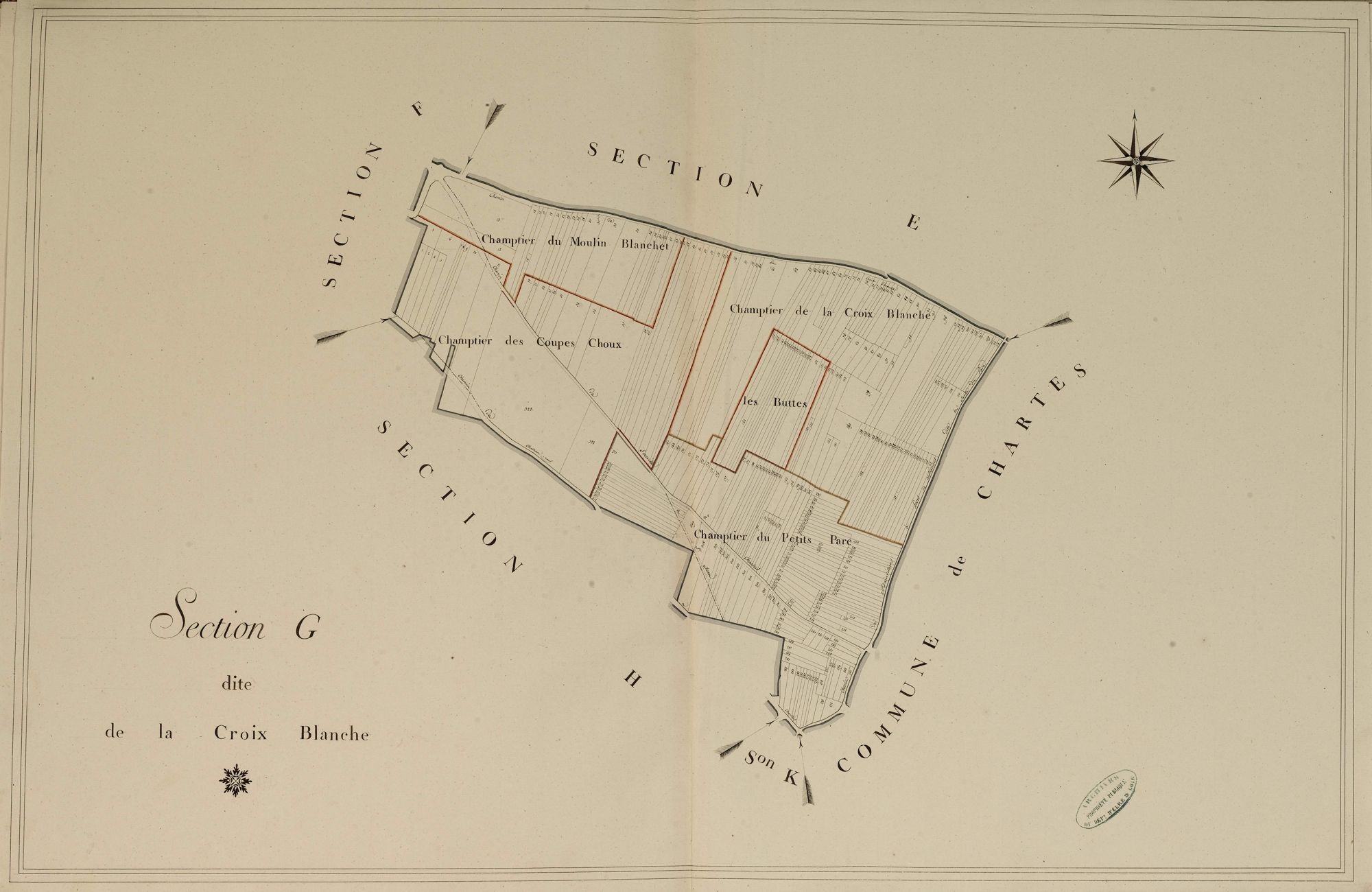 Section G, la Croix Blanche, en une feuille.