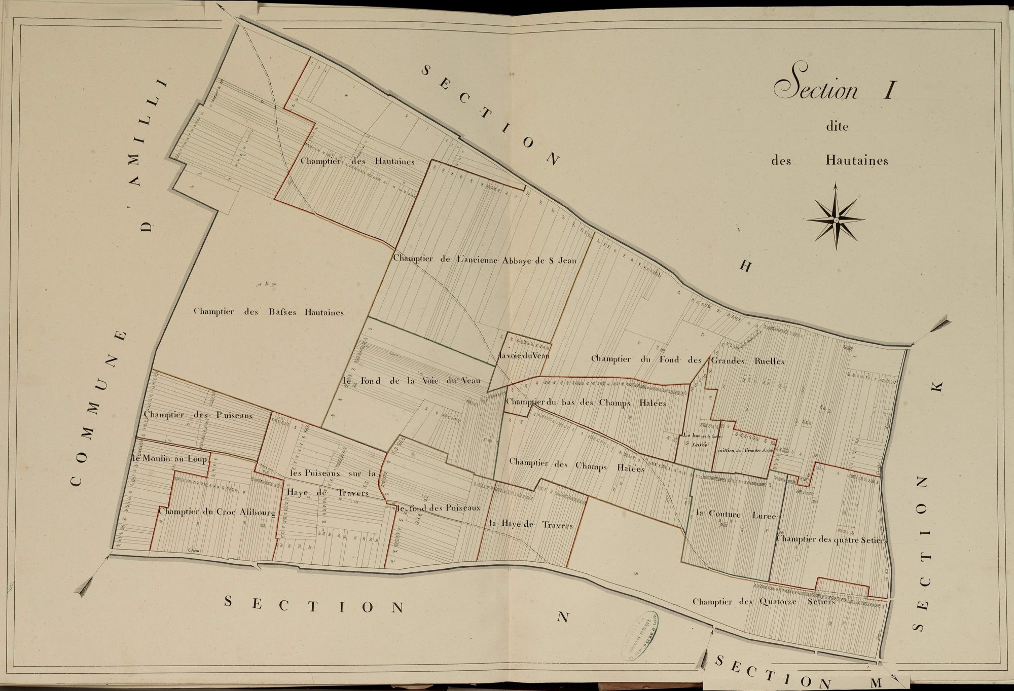 Section I, les Hautaines, en une feuille.
