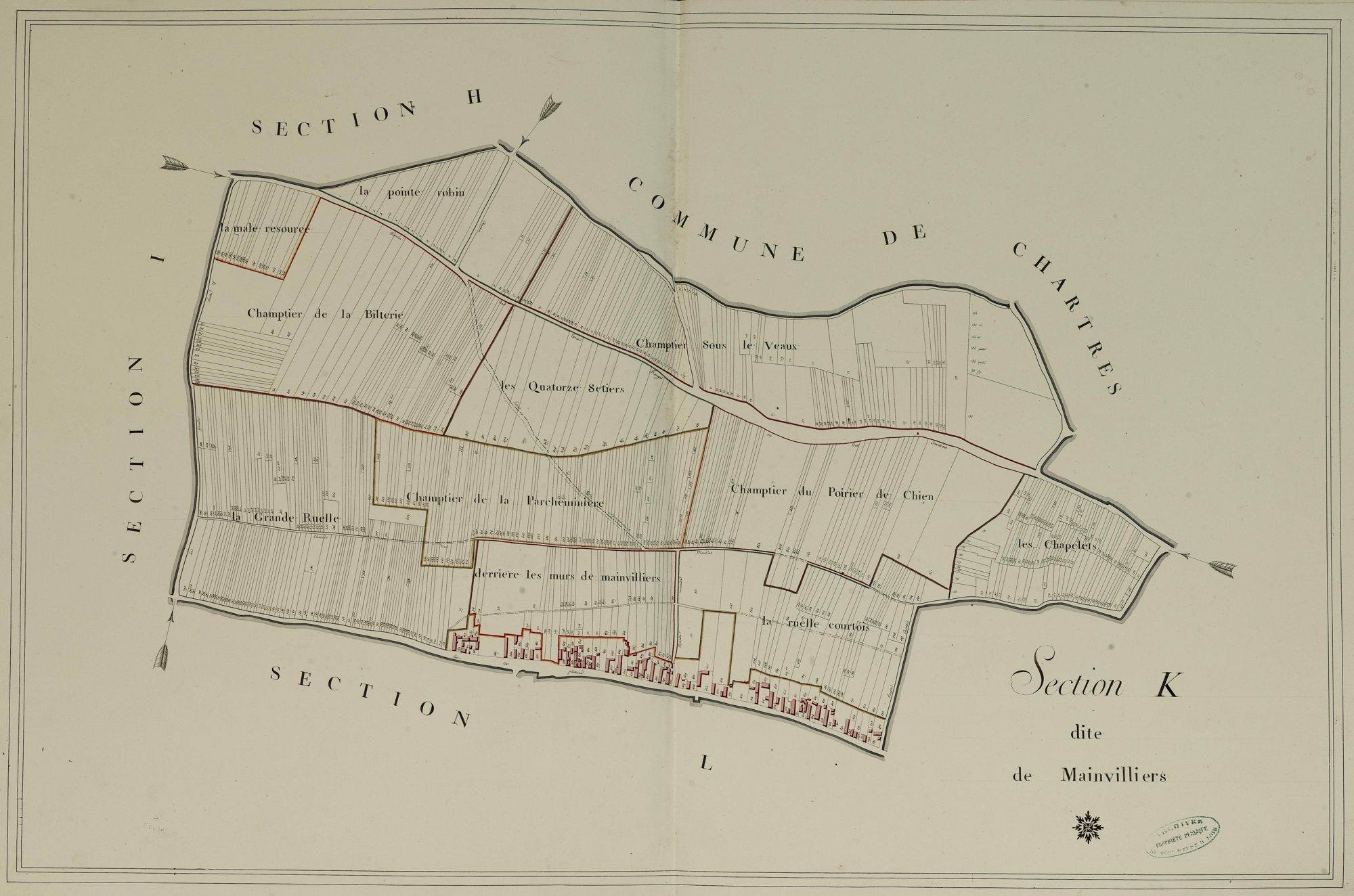 Section K, Mainvilliers, en une feuille.
