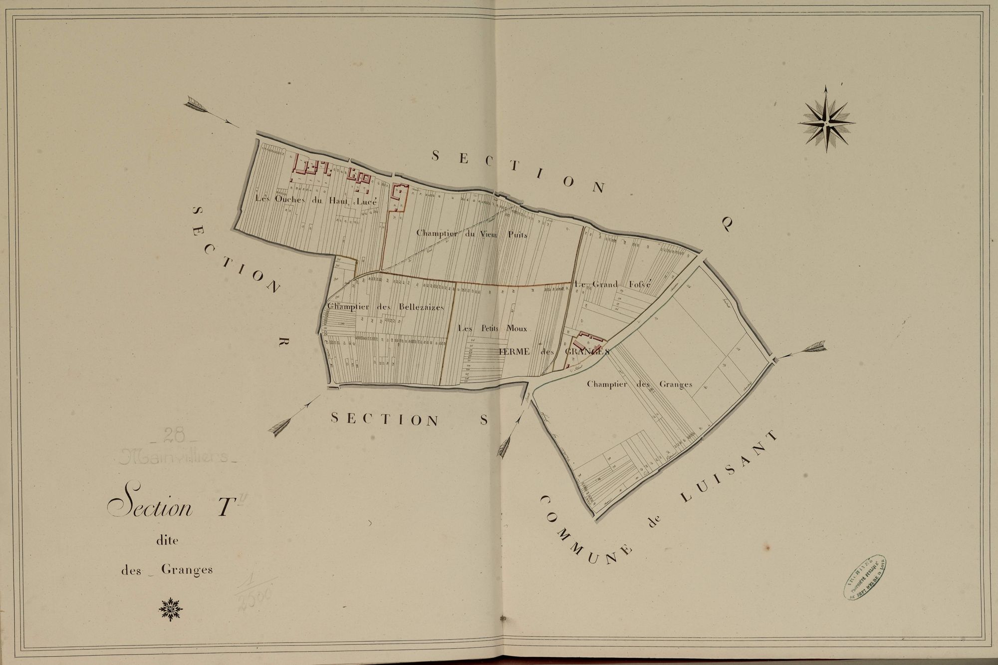Section T, les Granges, en une feuille.