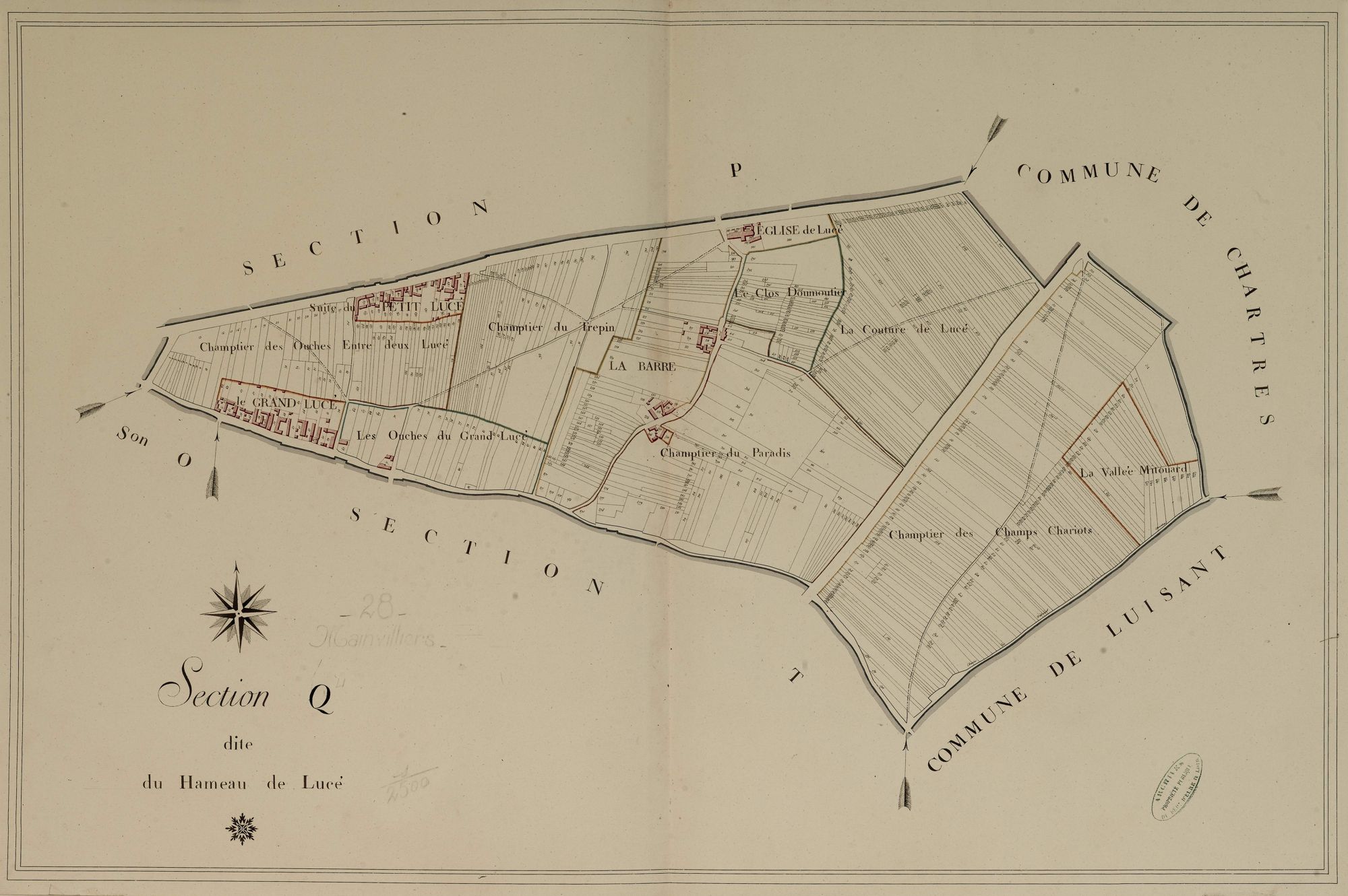 Section Q, le Hameau de Lucé, en une feuille.
