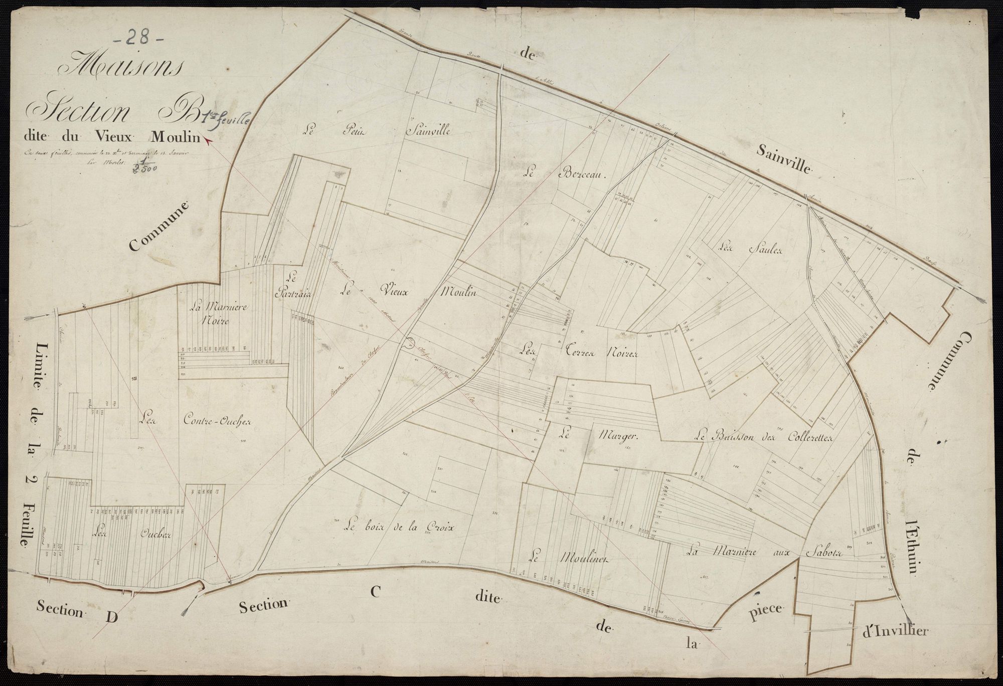 Section B, le Vieux Moulin, feuille 1.