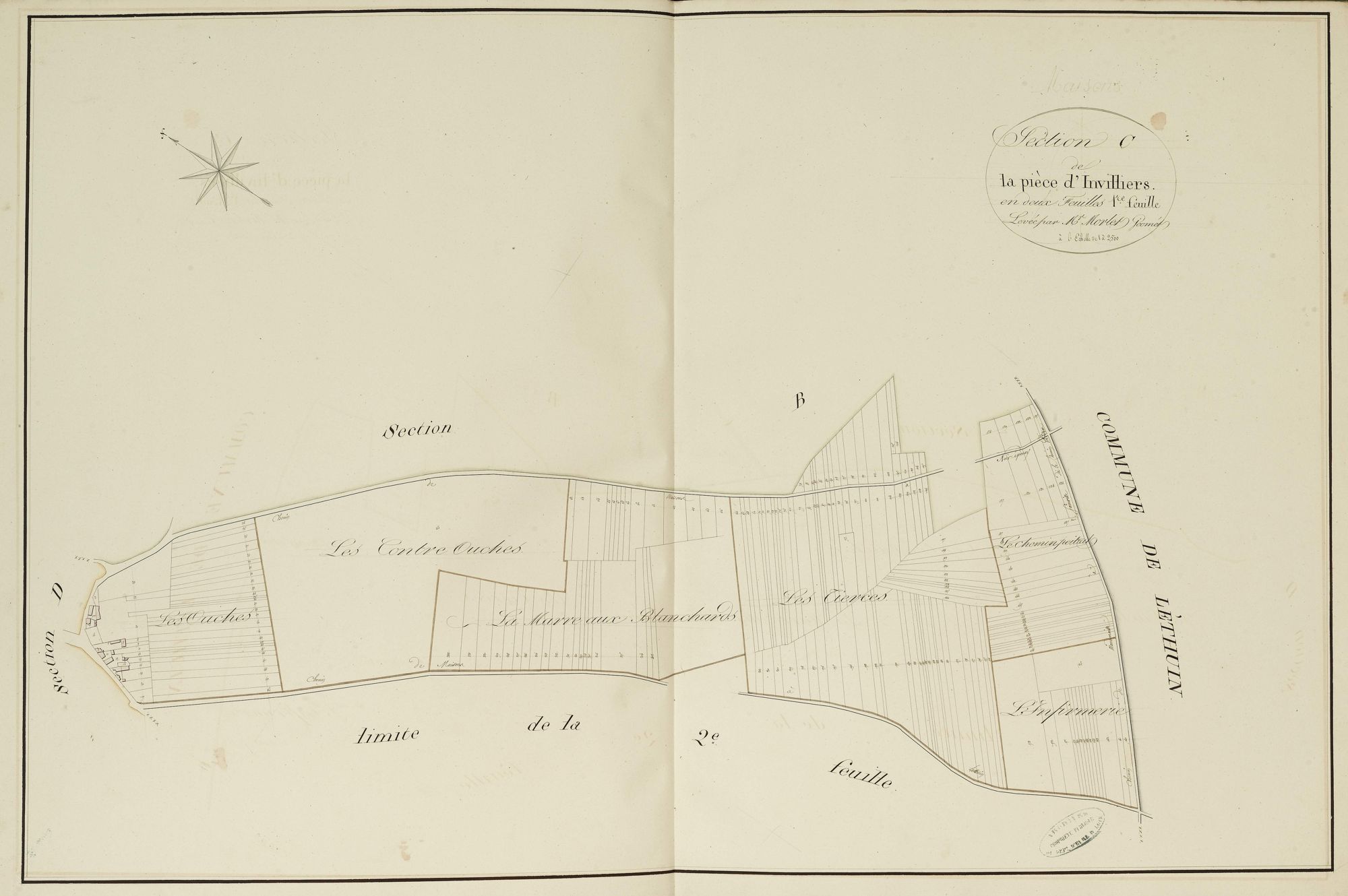 Section C, la Pièce d'Invilliers, feuille 1.
