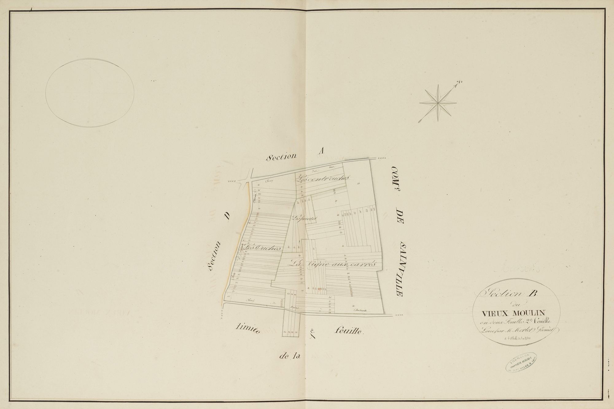 Section B, le Vieux Moulin, feuille 2.