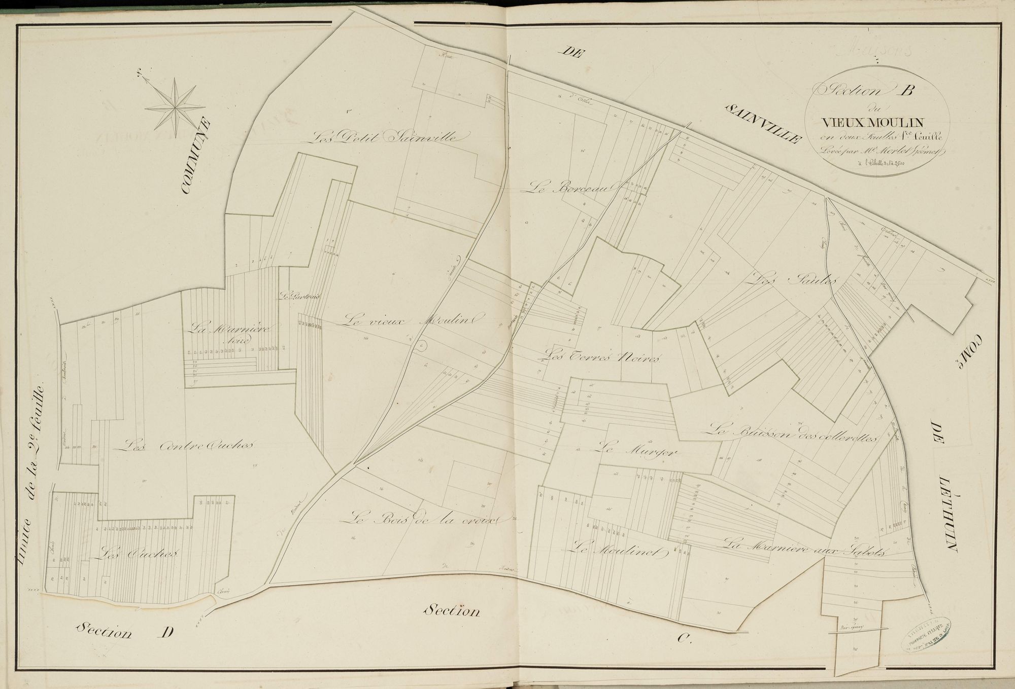 Section B, le Vieux Moulin, feuille 1.