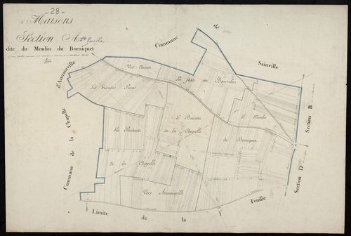 Section A, le Moulin du Borniquet, feuille 1.