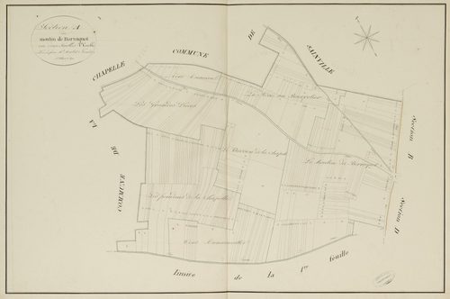 Section A, le Moulin de Borniquet, feuille 1.