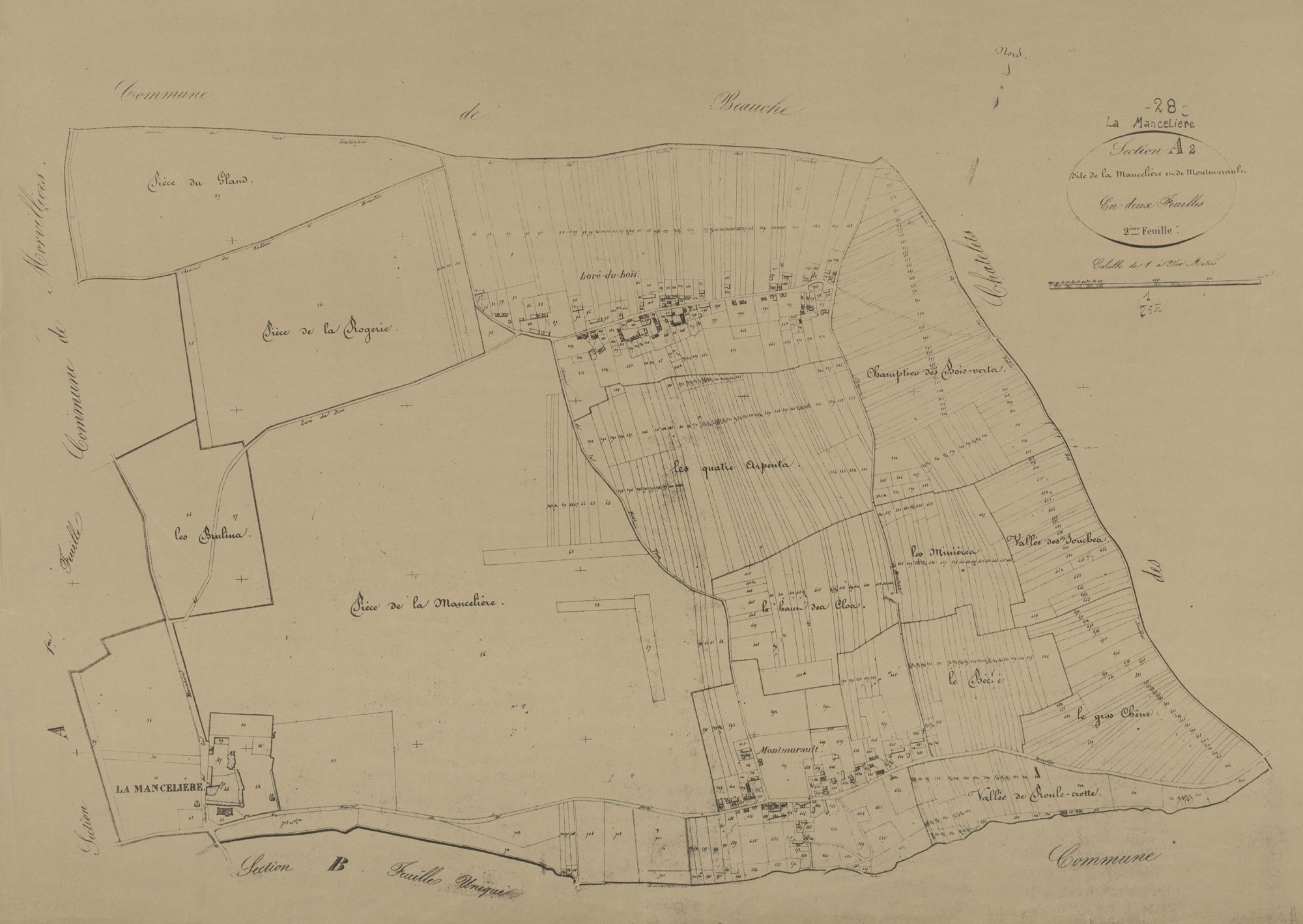 Section A, la Mancelière et Montmurault, feuille 2.