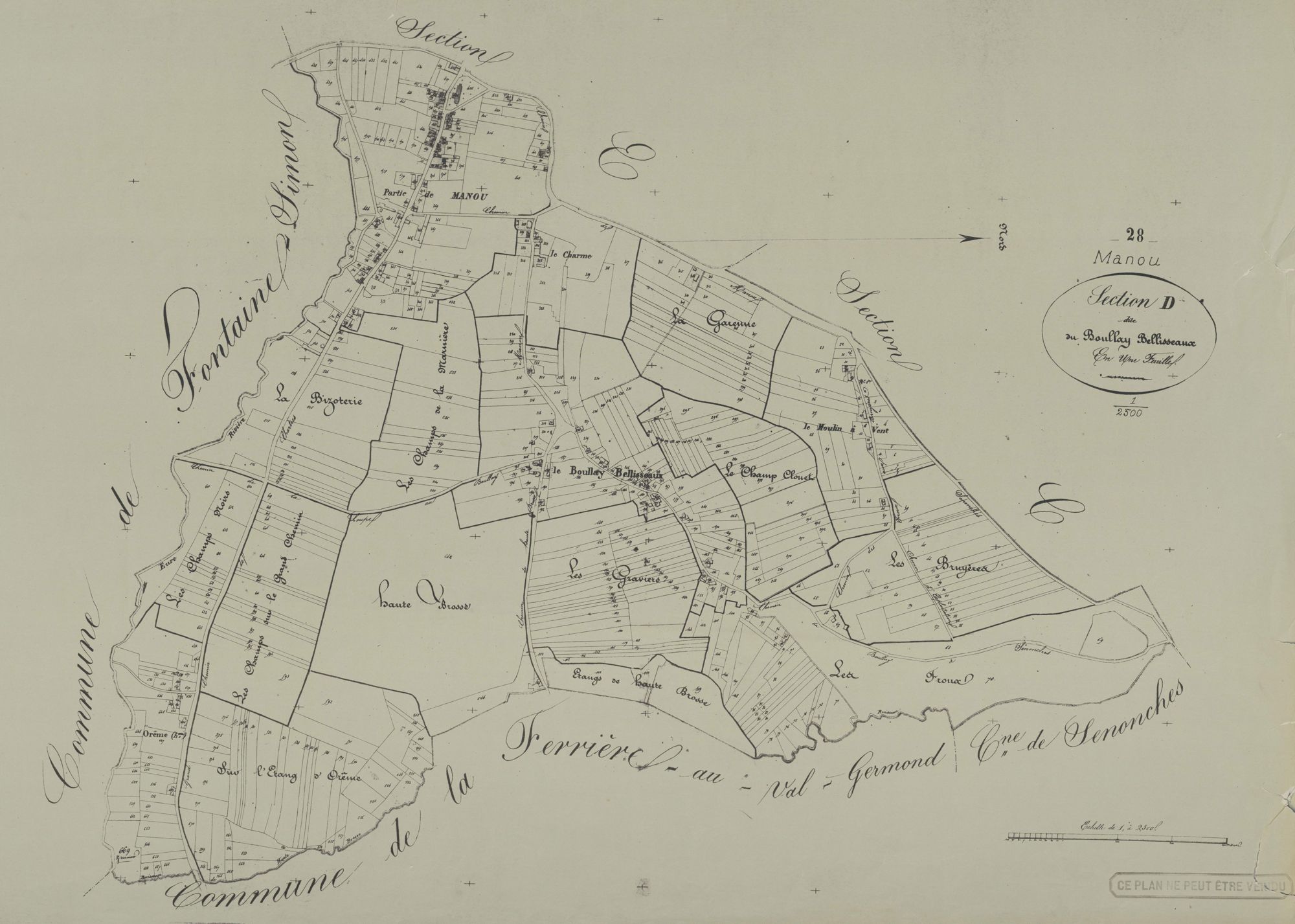 Section D, le Boullay Bellisseaux, en une feuille.