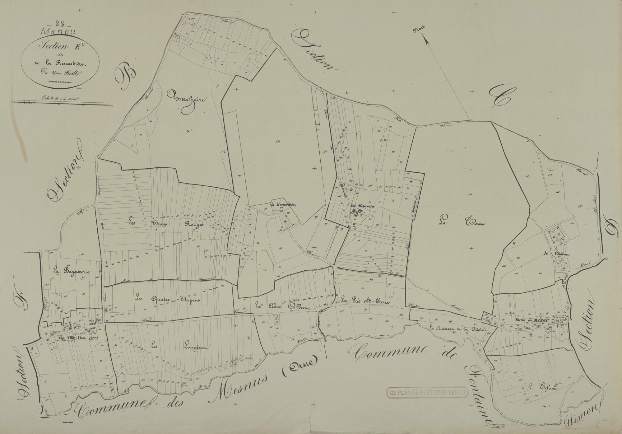 Section E, la Renardière, en une feuille.