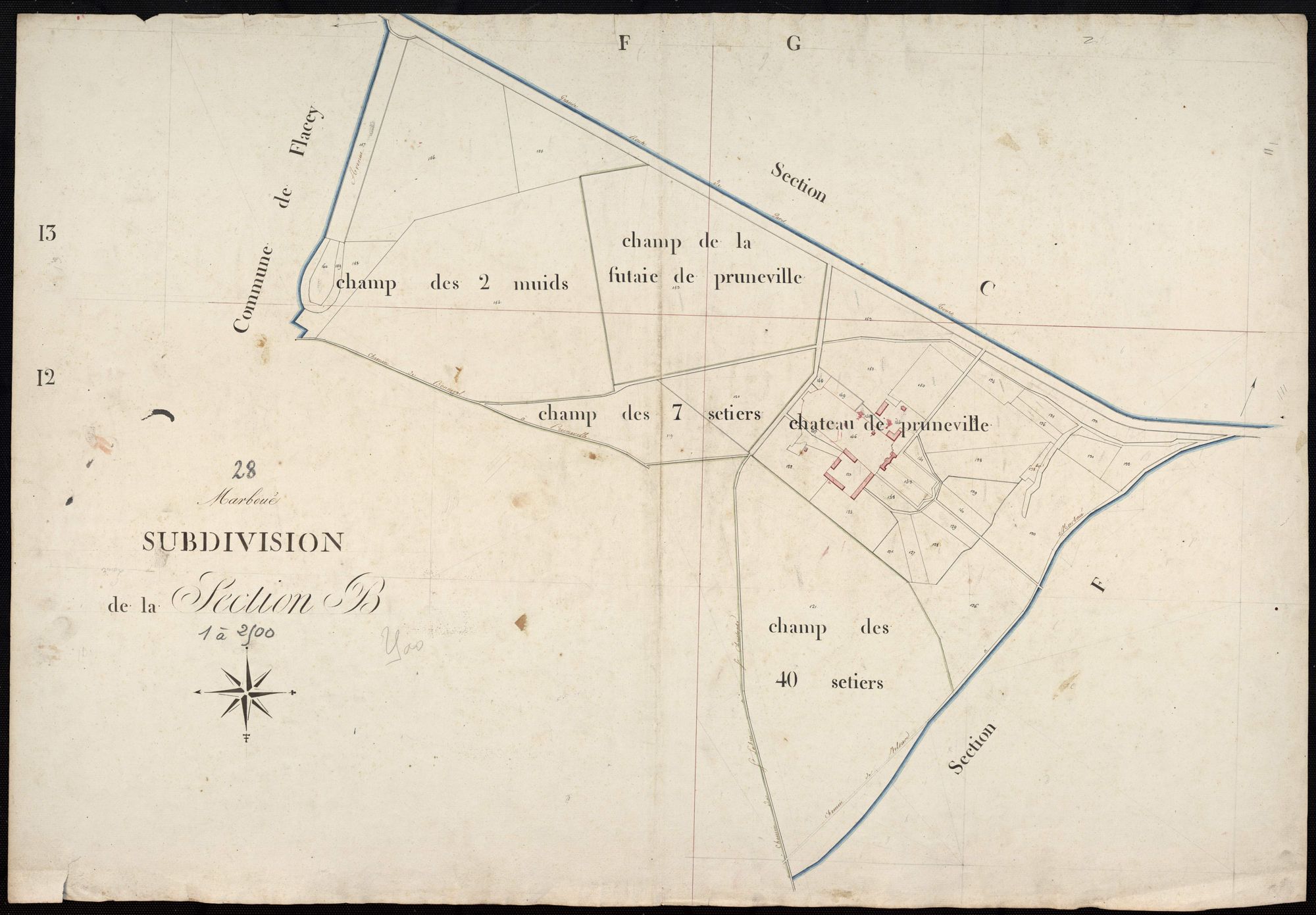 Subdivision de la section B.