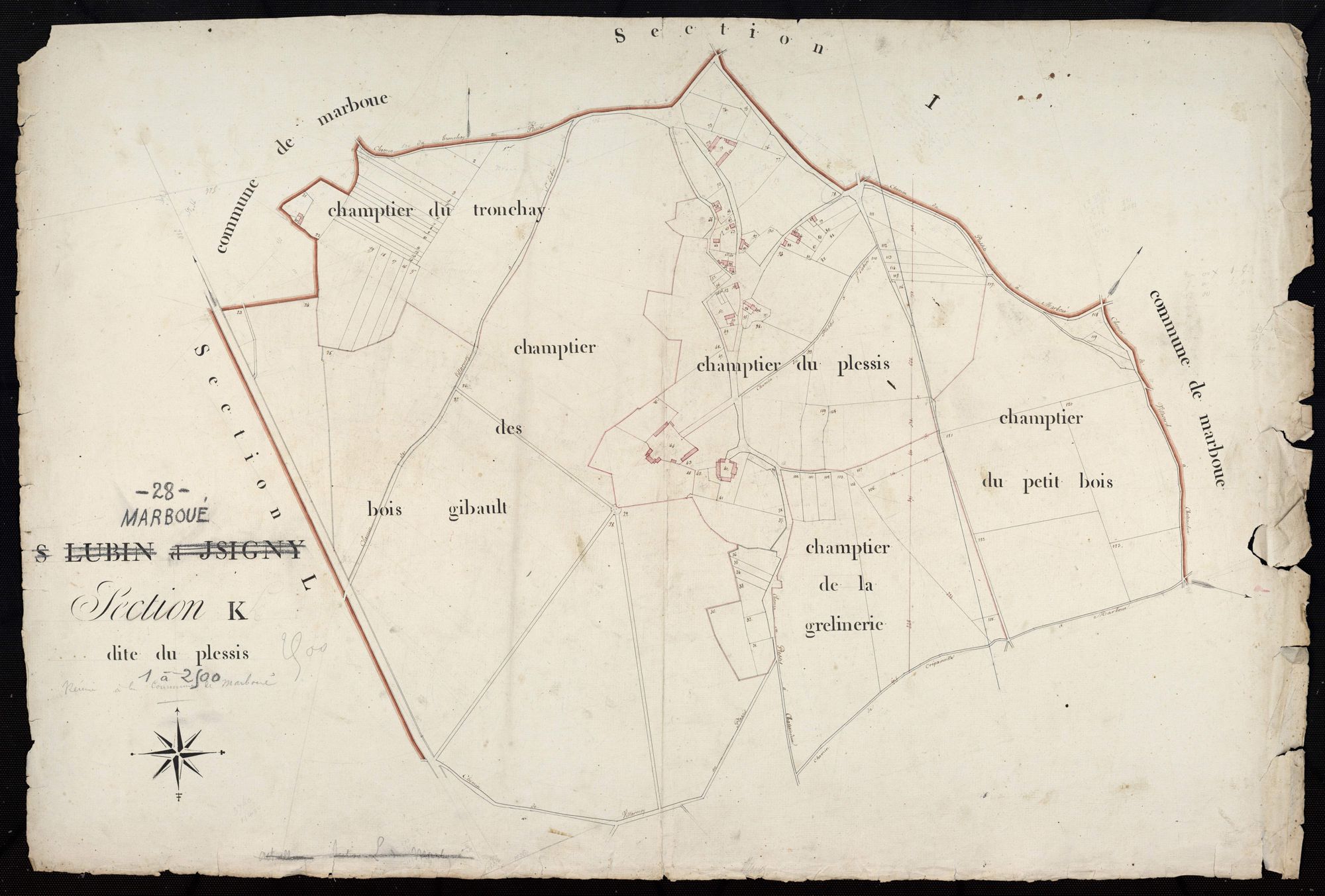 Section K, le Plessis, Saint-Lubin-d'Isigny.