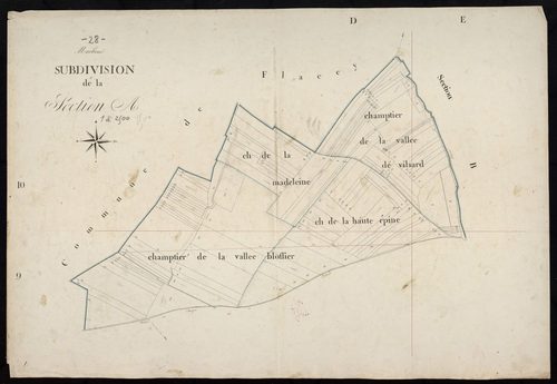 Subdivision de la section A.